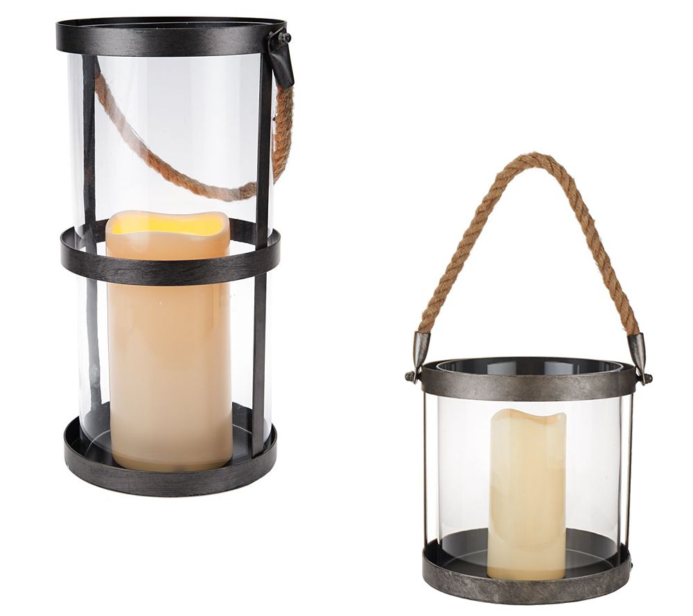 Scott Living Battery Operated Rustic Hanging Lantern