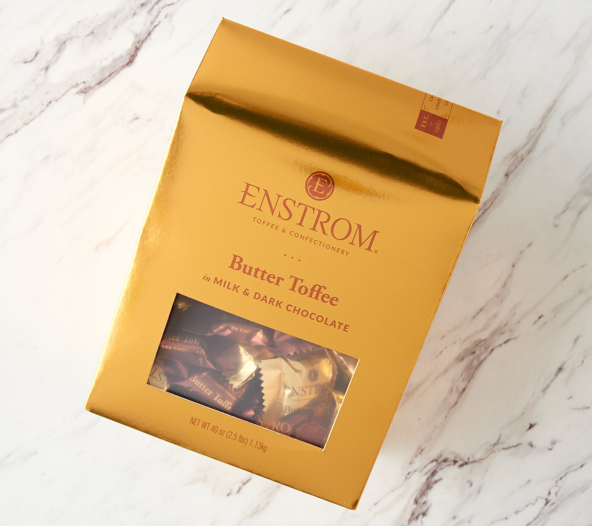 Enstrom Toffee 80 Count Butter Toffee in a Large Gable Box