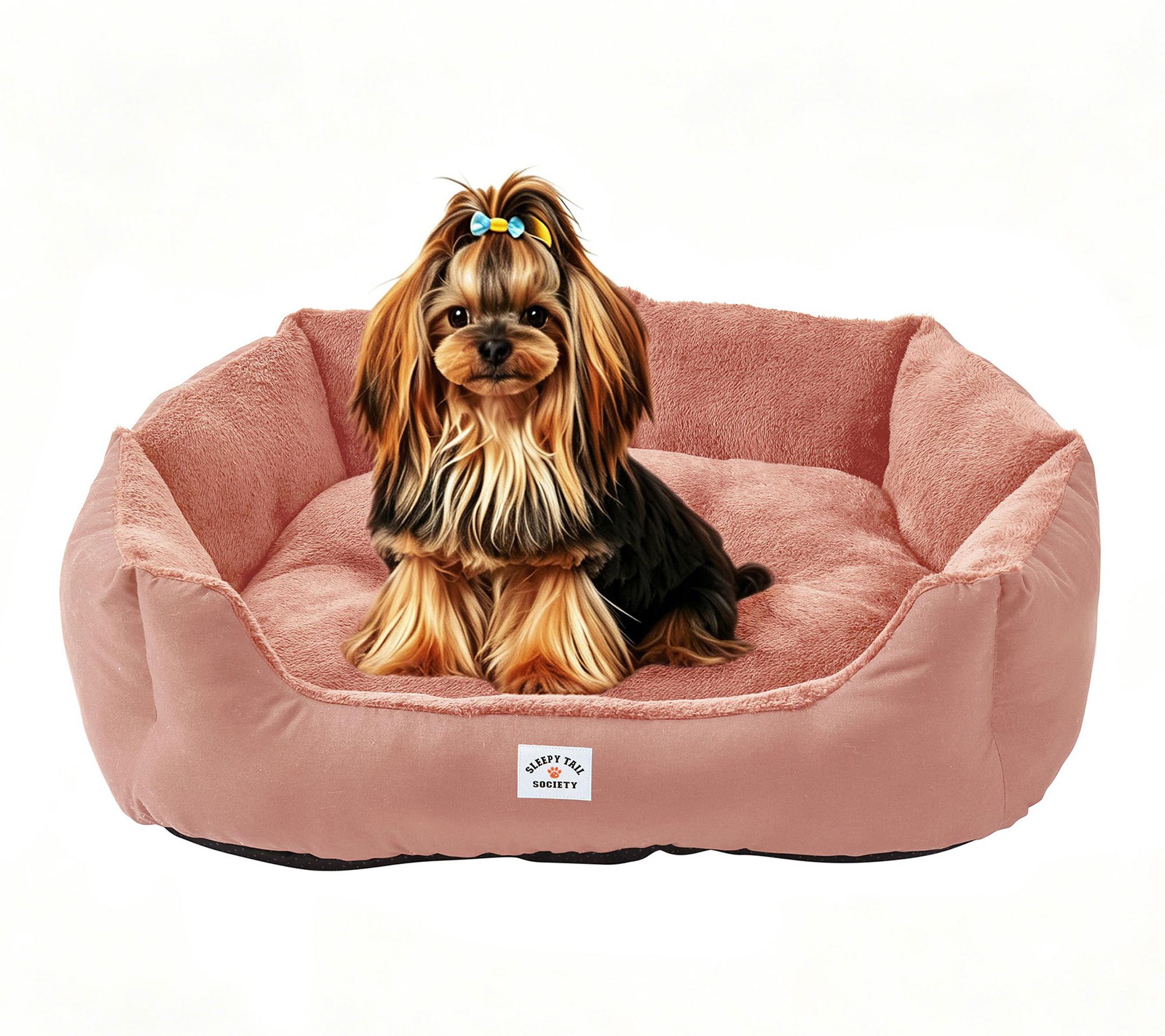 Sleepy Tail Society Large Peaches Cuddler Pet Bed