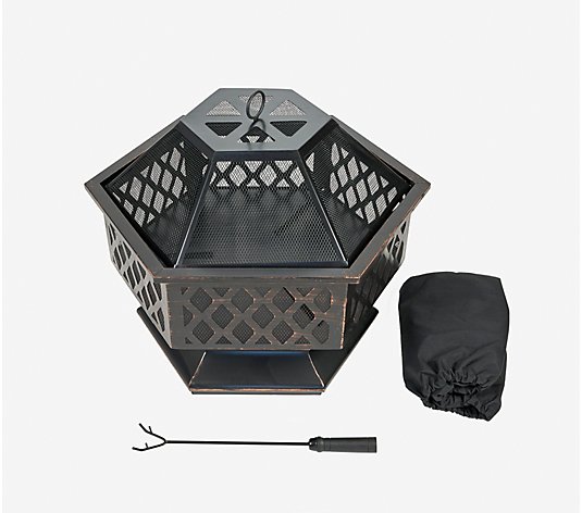 Endless Summer Wood Burning Hexagon, Hexagon Shaped Fire Pit Cover