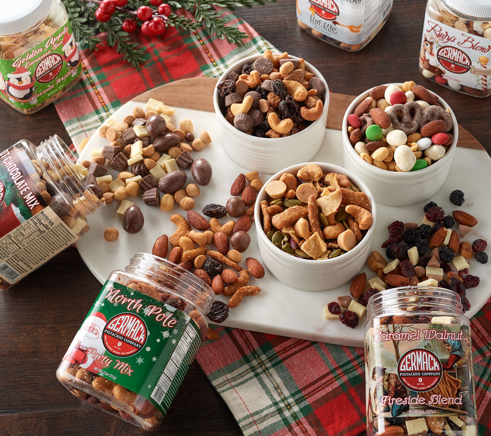 Germack Set of 6 Mini Jars Holiday Nut Mixes - QVC.com
