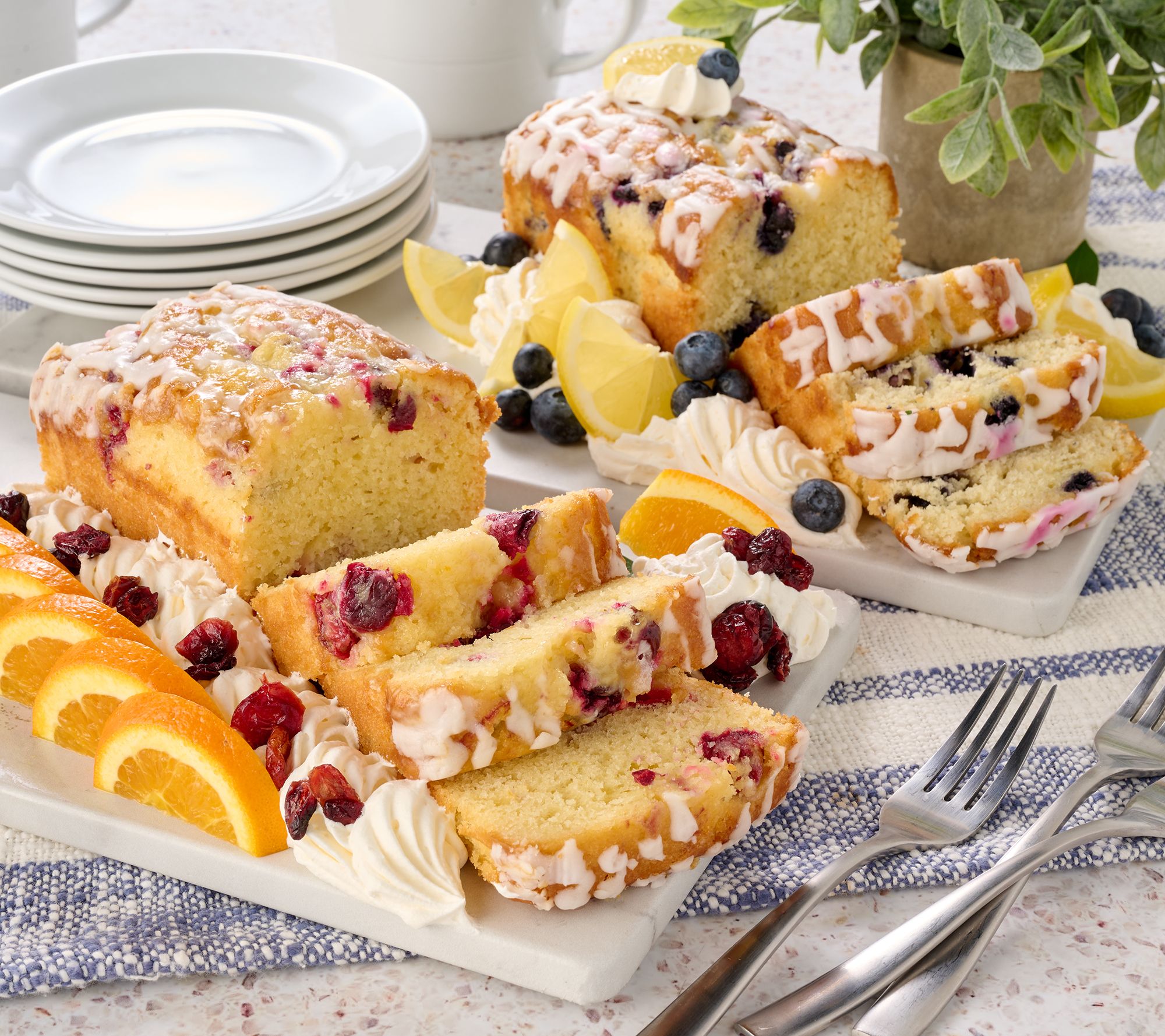 Sweet Paradise (2) 16oz Family Recipe Fruit Flavored Loaf Cakes