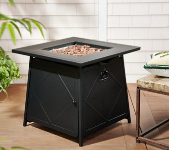 Perel Fire Bowl Black Outdoor Garden Patio Fireplace Pit Camping Burner Heater