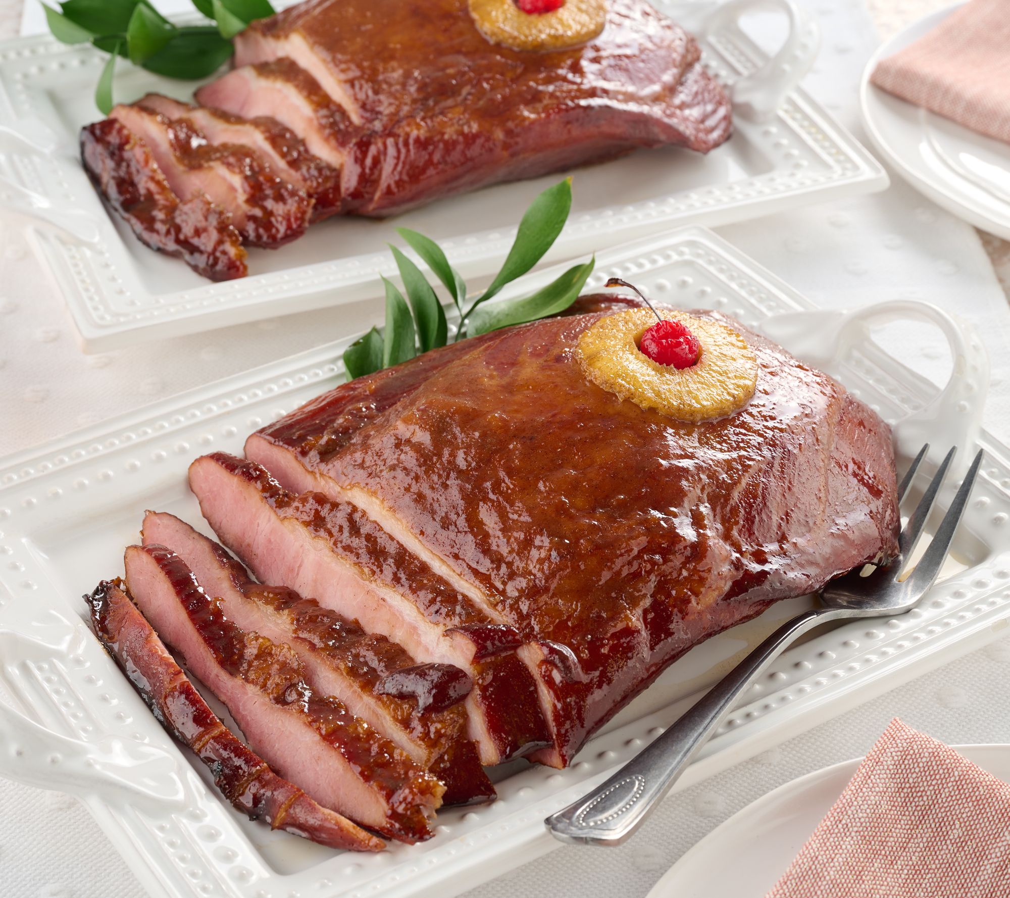 Rastelli's (2) 4-lb Carving Hams with Brown Sugar Glaze