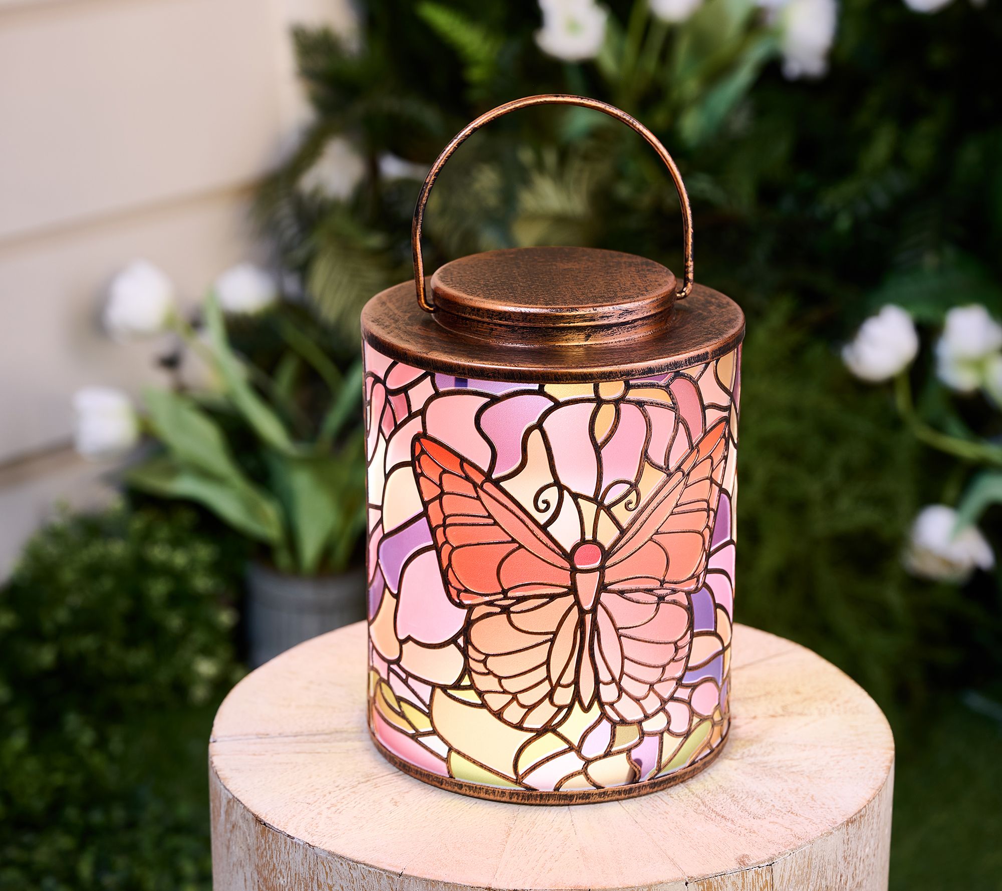 Girl Next Door Tiffany Inspired Illuminated Lantern