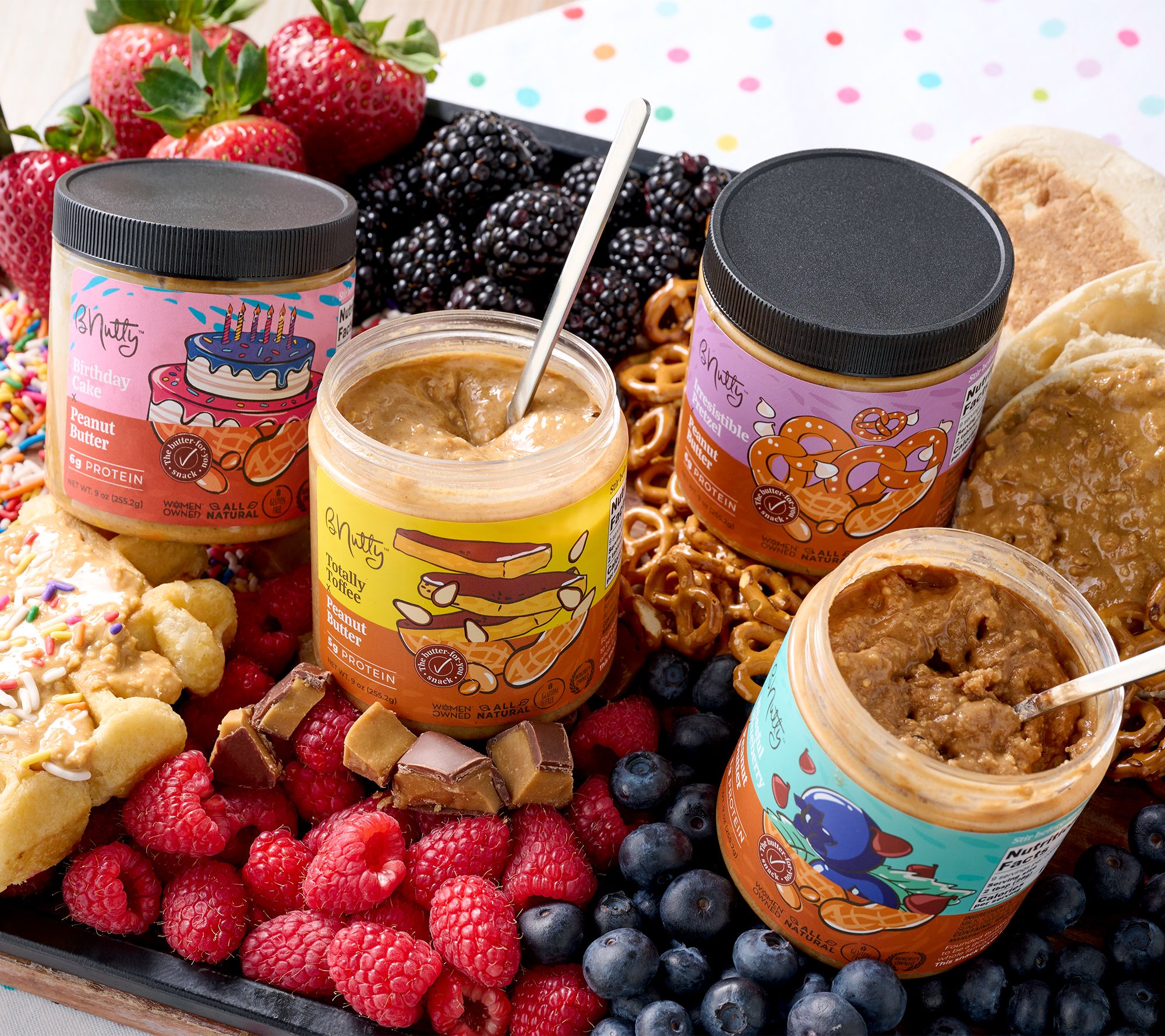 bNutty (4) 9oz. Gourmet Spring Peanut Butter Spreads