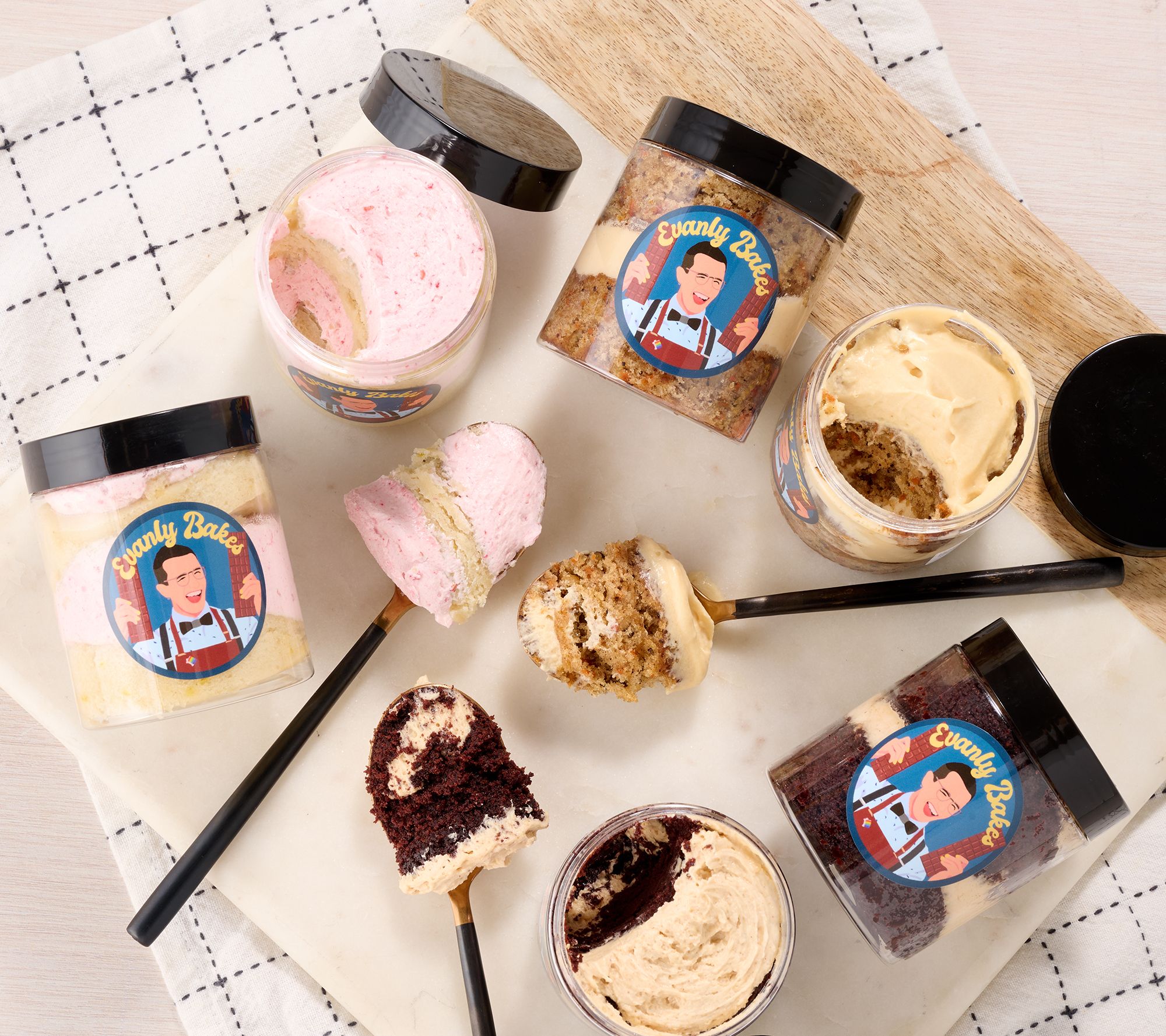 Evanly Bakes (6) 6 oz Layered Cake Jars: Classic Collection