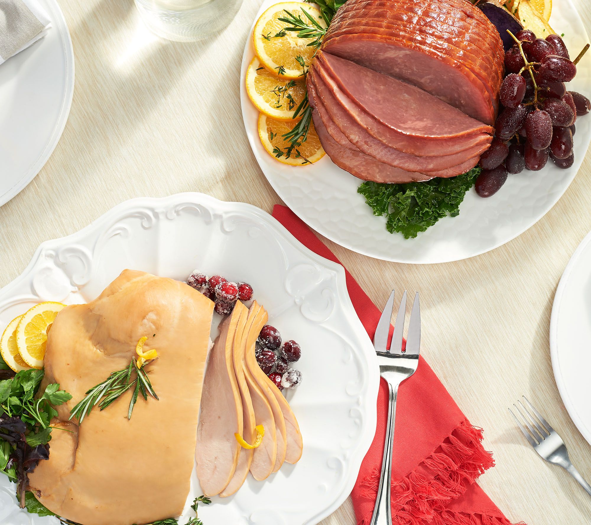 Smithfield 34lb Boneless Ham & 3lb Boneless Turkey Breast