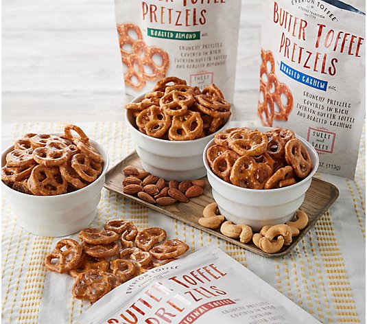 Everton Toffee (6) 4ozBags of Sweet & Savory Butter Toffee Pretzels