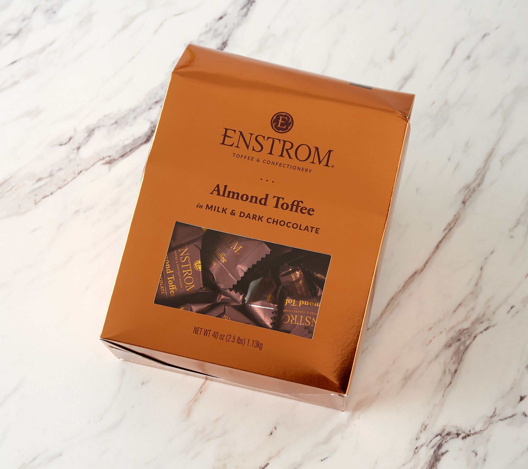 Enstrom Toffee 80 Count Almond Toffee in a Large Gable Box