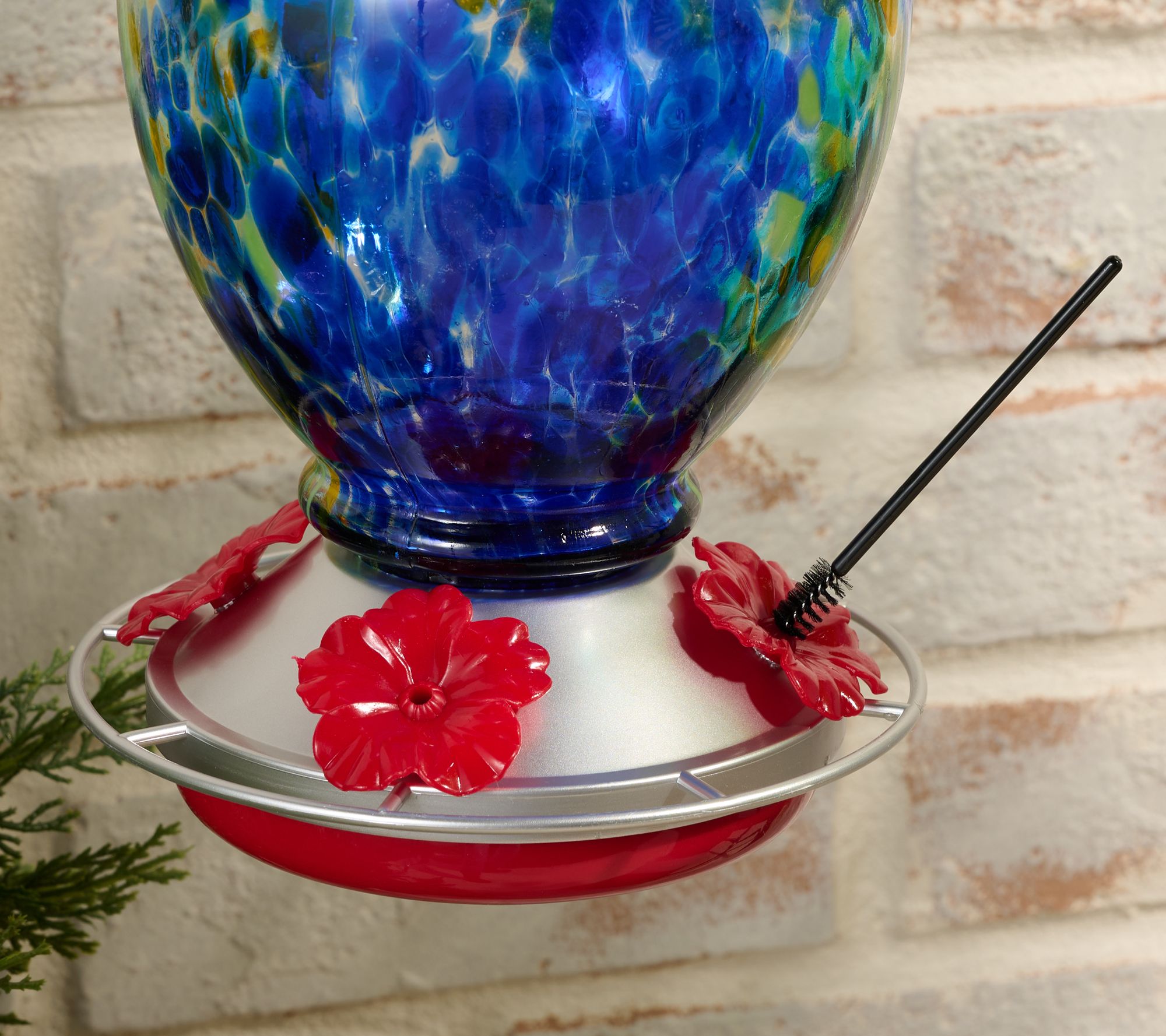 Ultimate Innovations Speckled Glass Hummingbird Feeder