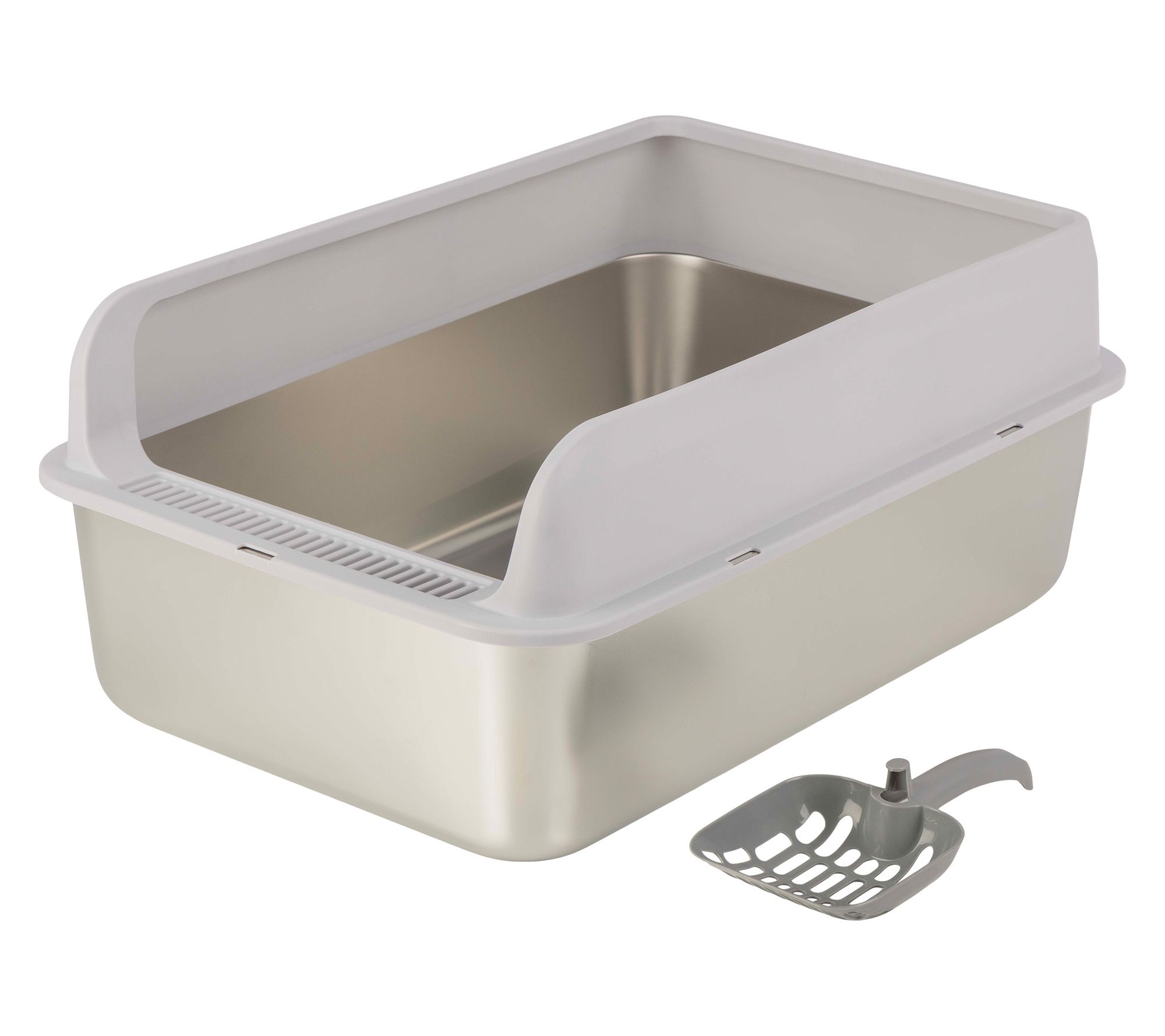 PETMAKER Stainless Steel Large Cat Litter Box with Lid