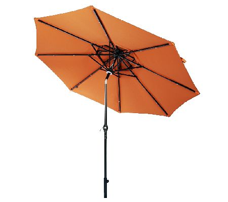 atleisure 9' solar double top patio umbrella with cover ATLeisure 9' Olefin Double Top Solar Umbrella with 32 Warm Lights