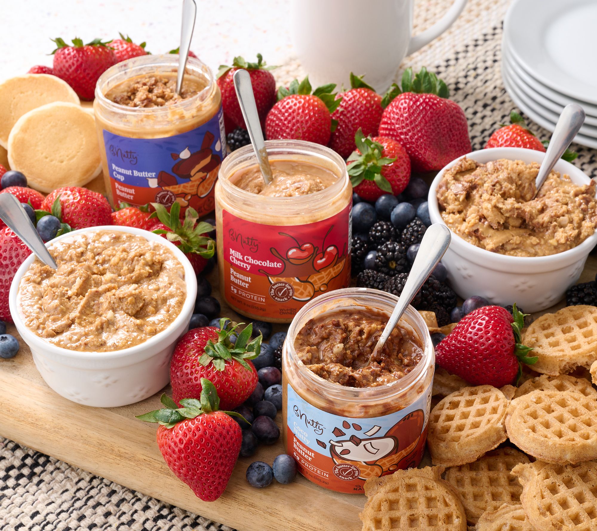 bNutty (5) 9oz Jars Chocolate Dream Peanut Butter Assortment