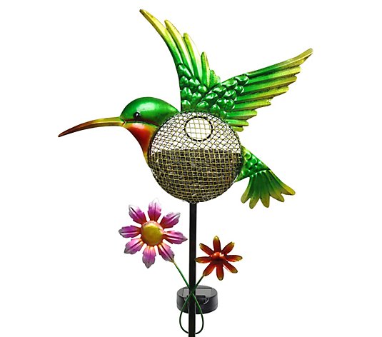 Exhart Solar Hummingbird Bird Feeder Stake