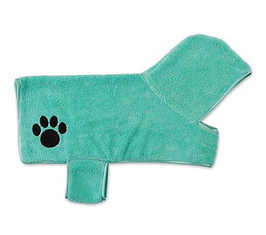 Bone Dry Embroidered Paw Pet Robe Small