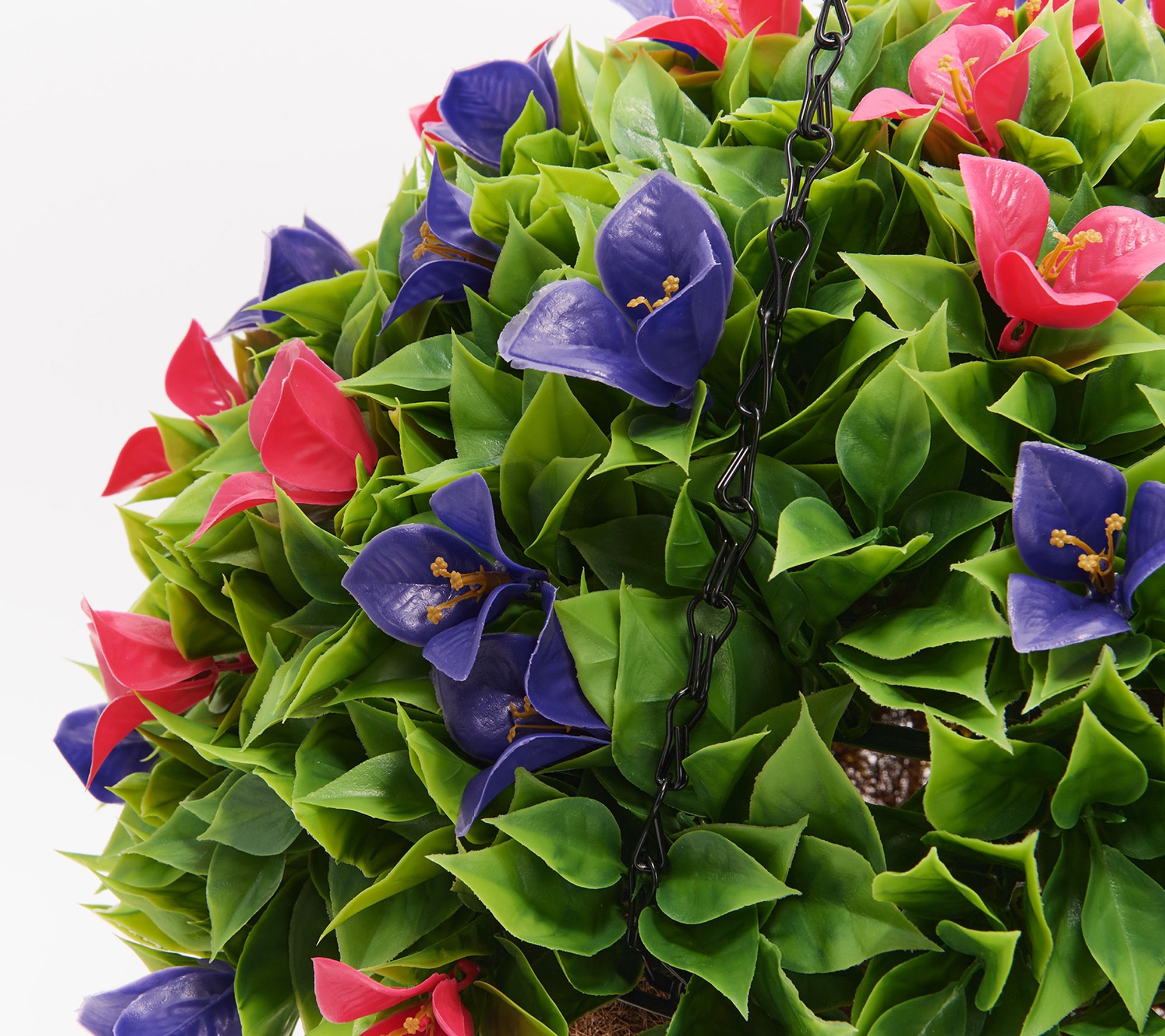 "As Is" Wicker Park 15" Faux Floral Bougainvillea Hanging Basket