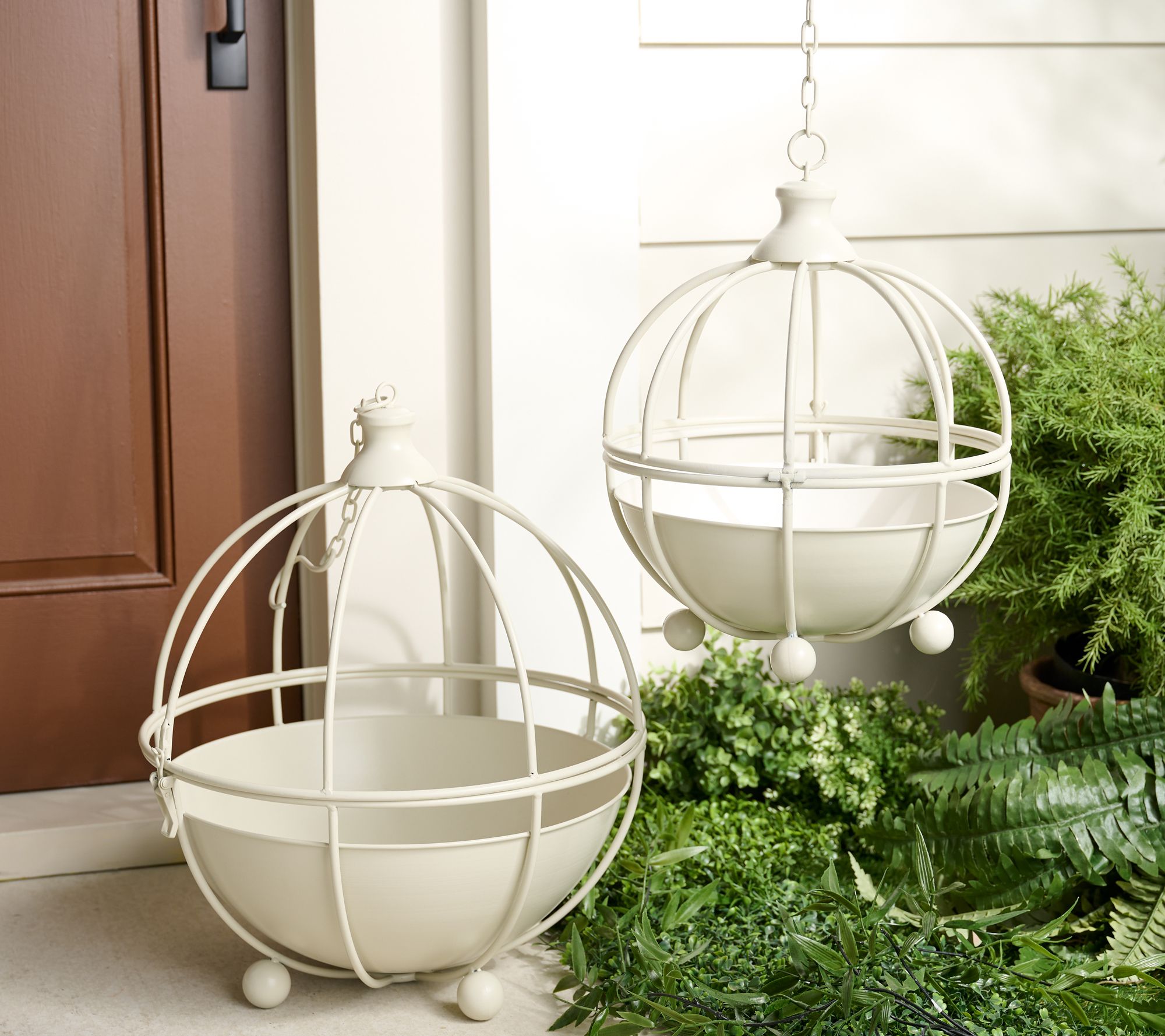 "As Is" Garden Reflections Set of 2 Domed Metal Plant Cages