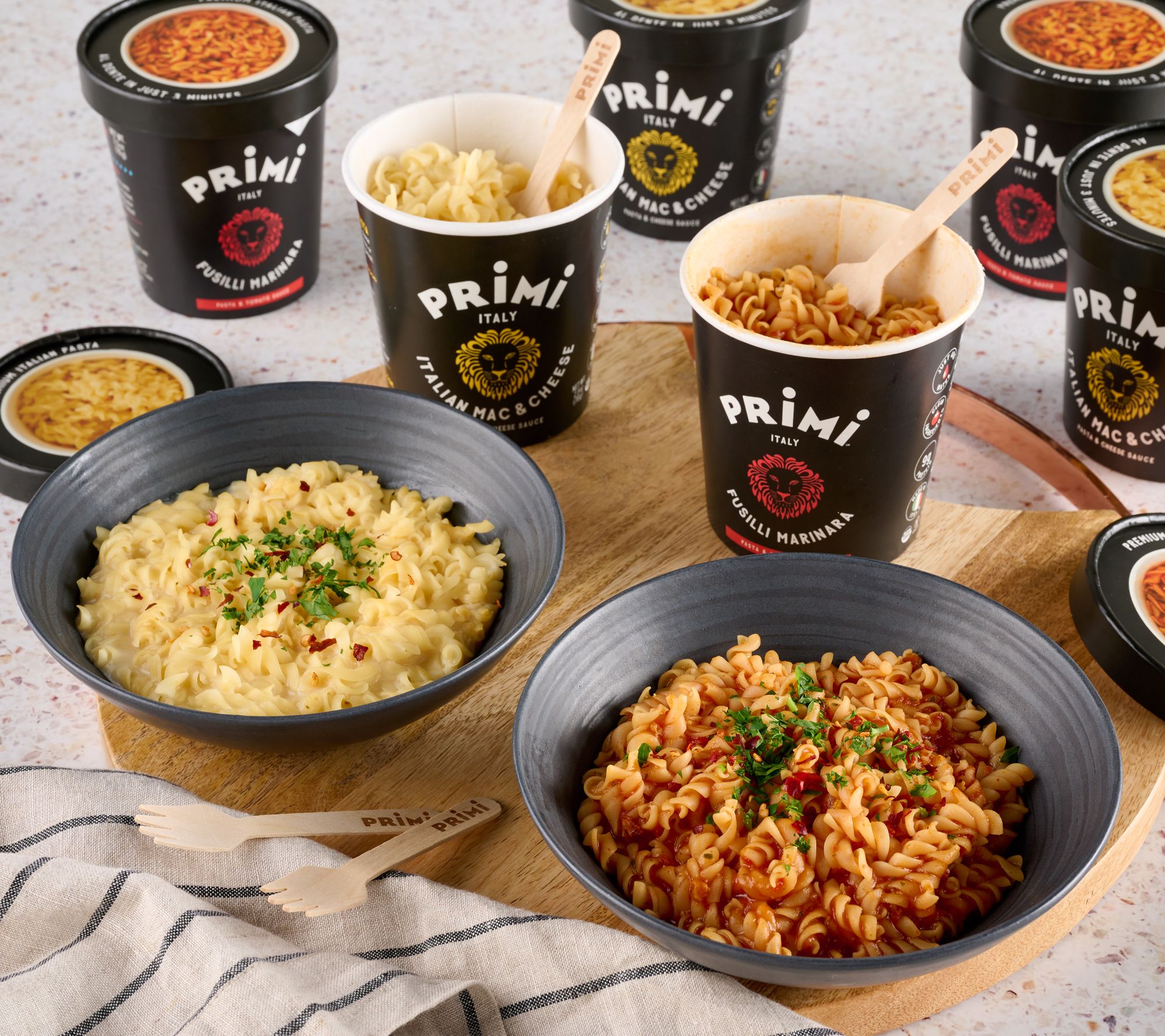Primi Pasta (12) Pack of Premium Microwaveable Pasta Cups