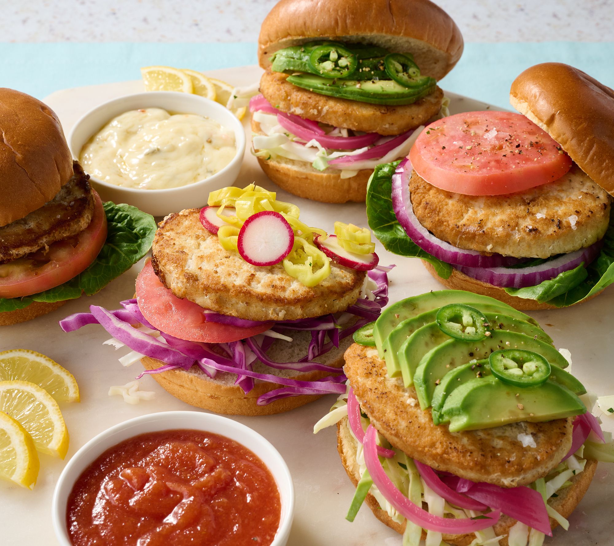 Table & Thyme by Fusha (12) Wild Caught Mahi Burgers With Sauce