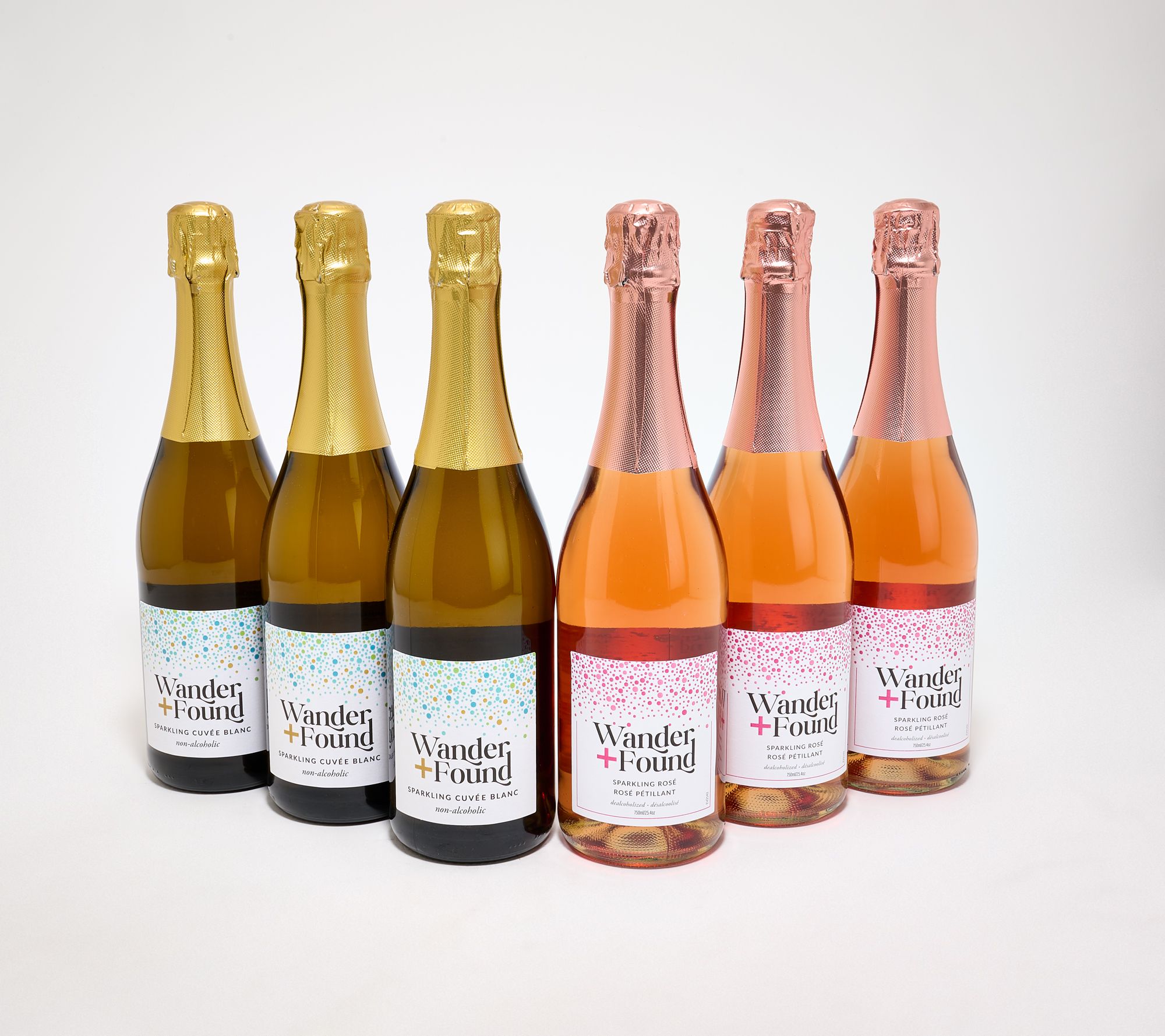 Wander & Found (6) Bottles Alcohol-Free Sparkling Wine Set