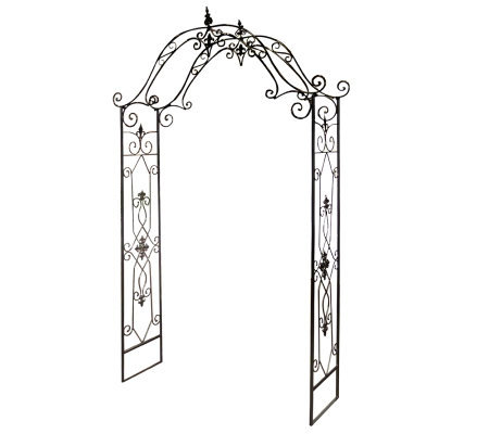 8' Fleur-de-Lis Wrought Iron Garden Arch Trellis — QVC.com