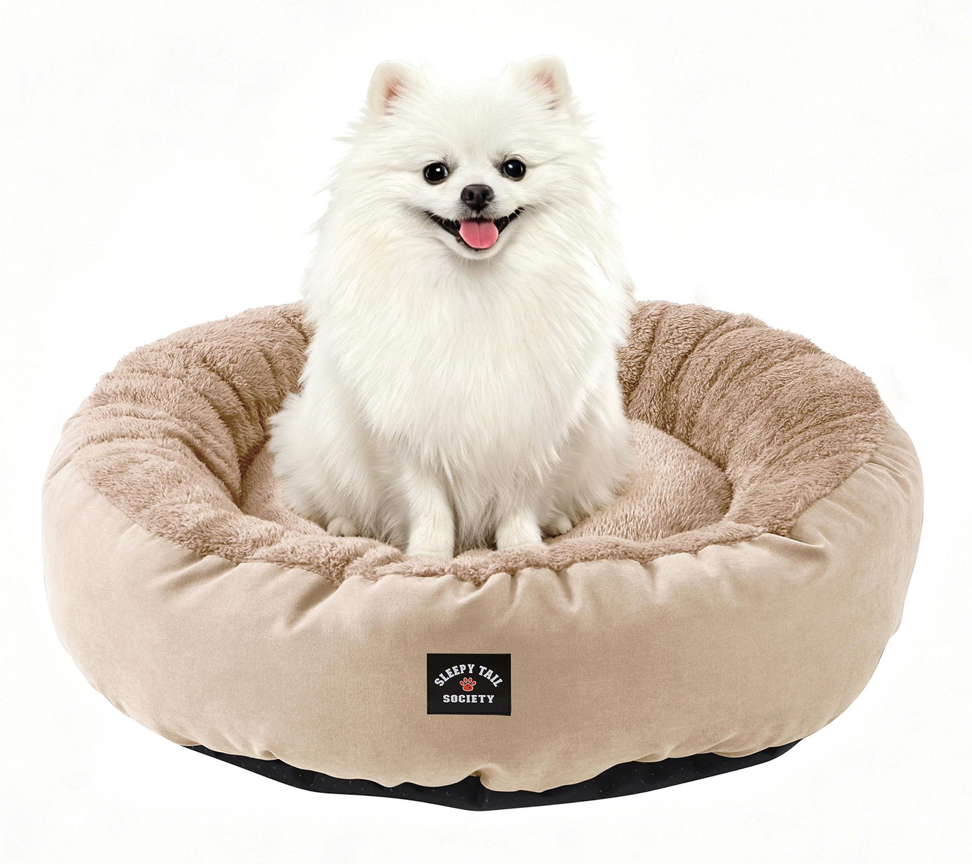 Sleepy Tail Society 20" Peaches Round Fleece Pet Bed