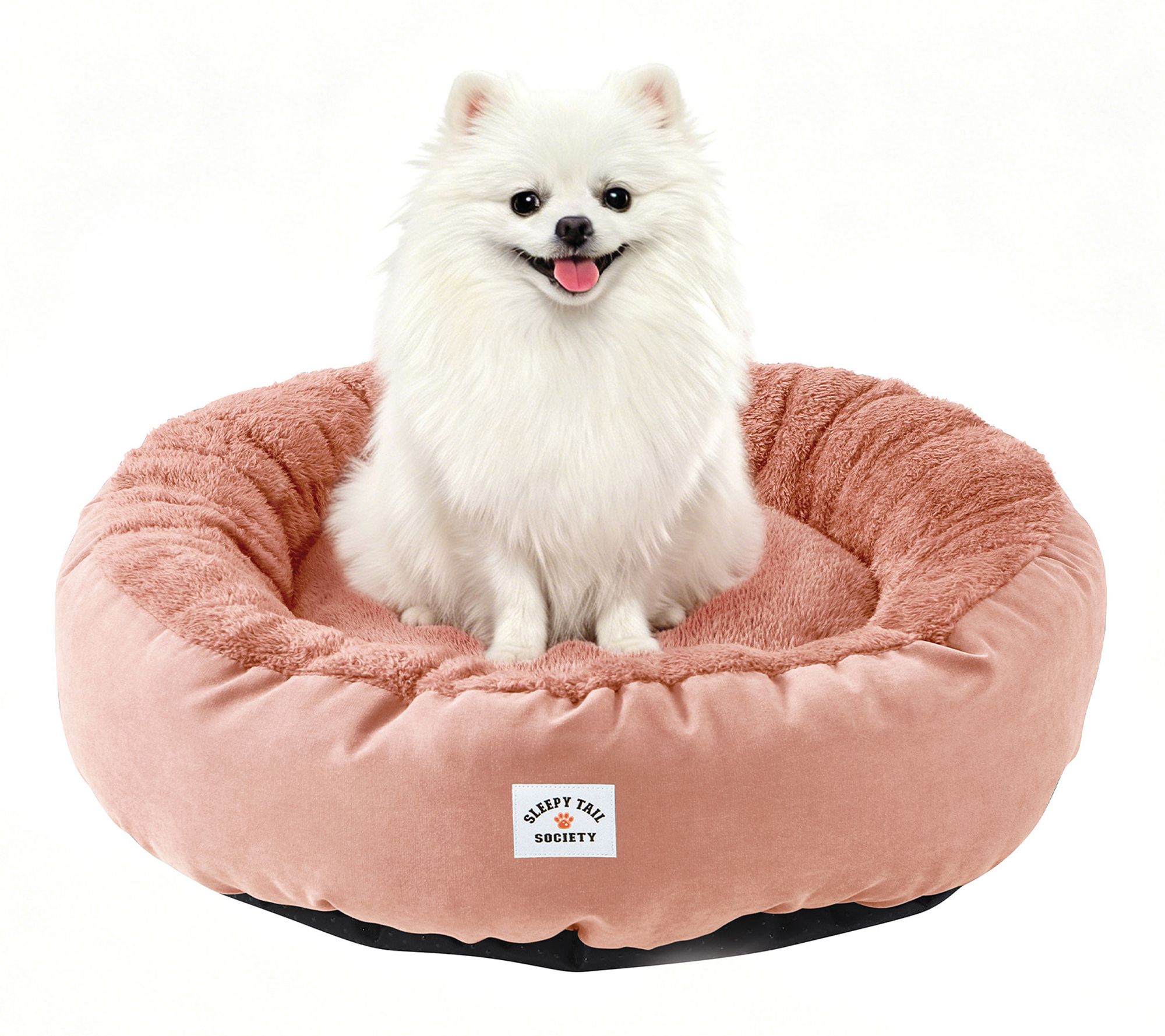 Sleepy Tail Society 20" Peaches Round Fleece Pet Bed