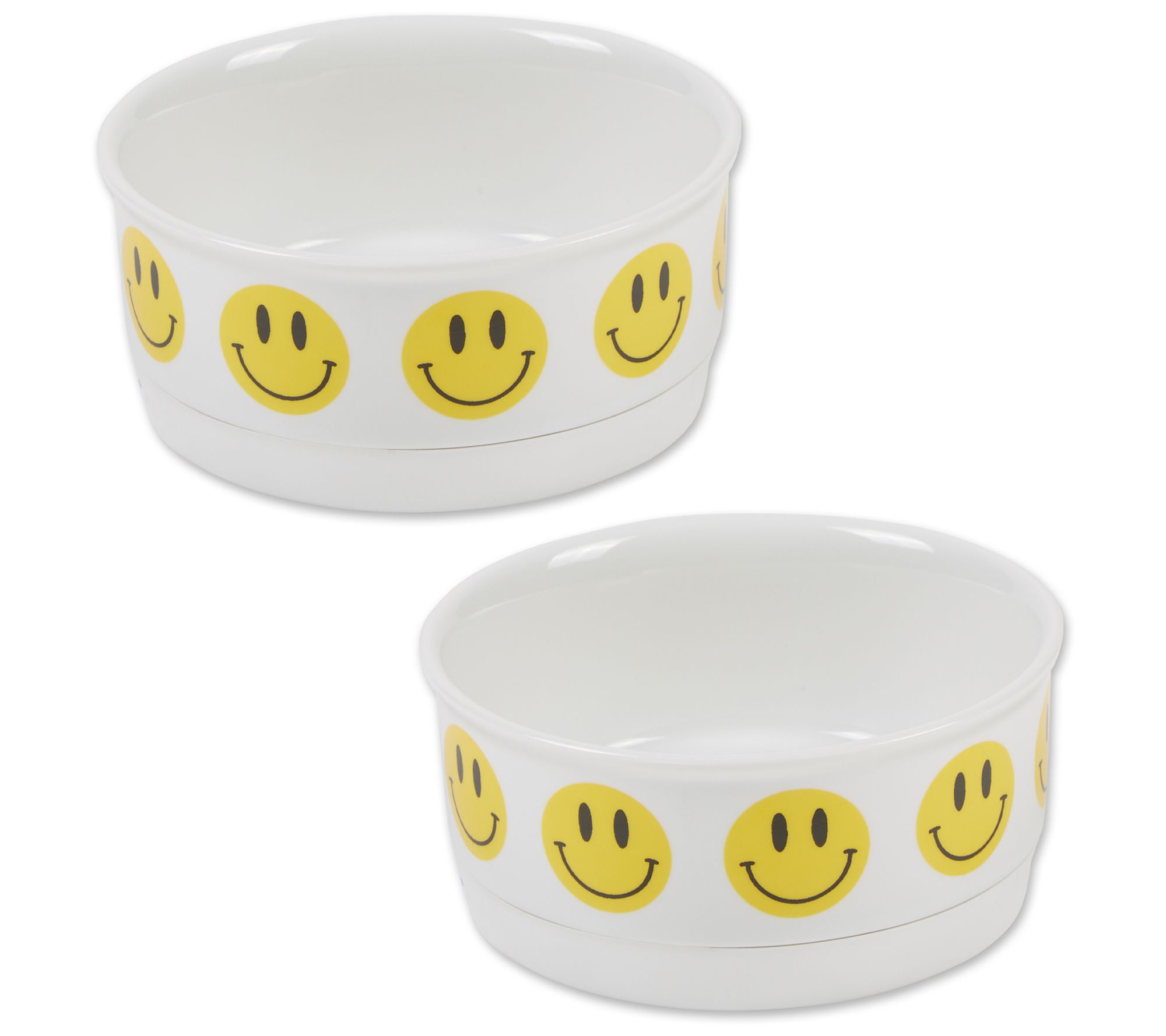 Bone Dry Set of 2 Medium Black Dog Text Pet Bowls 