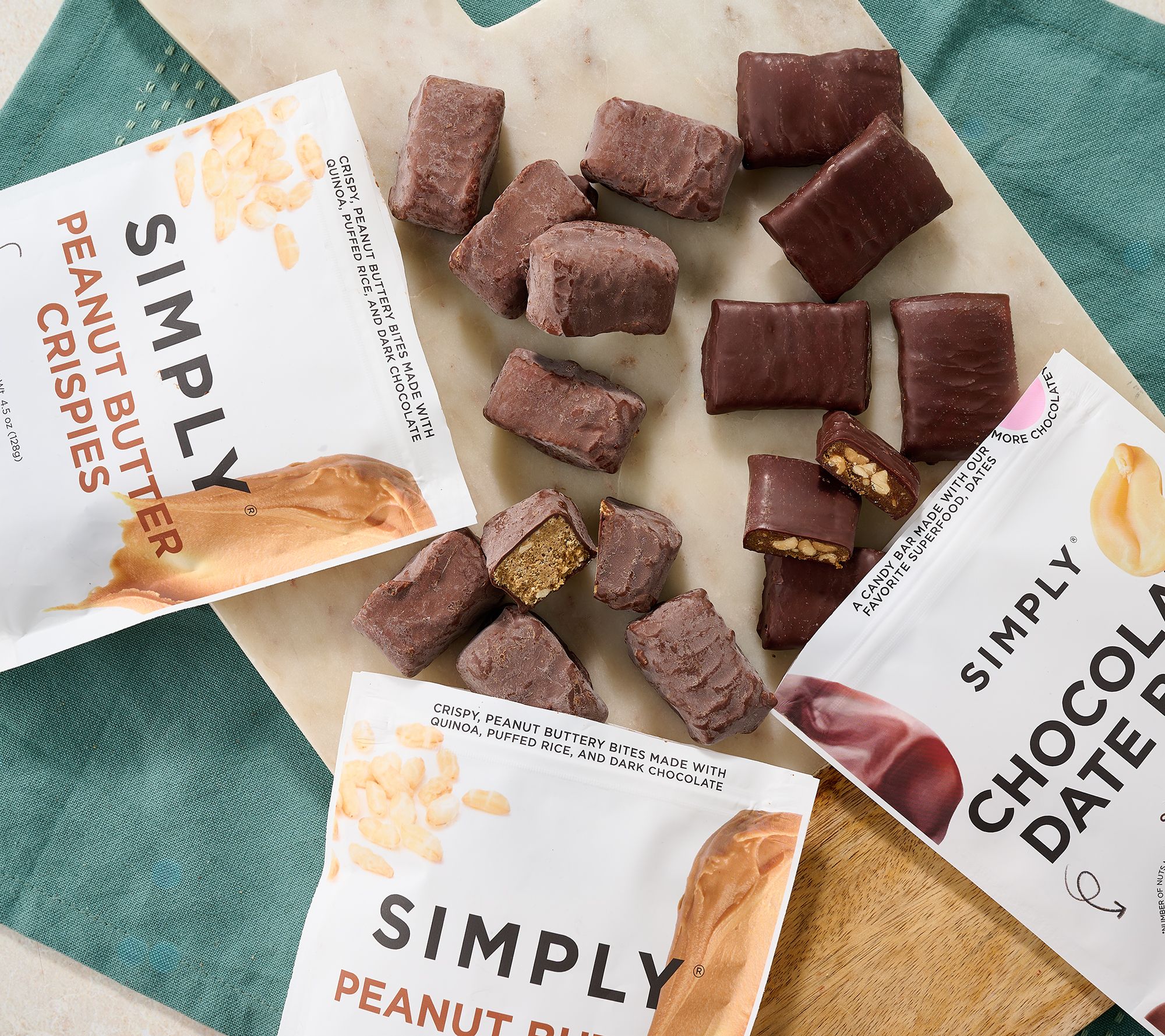 Simply (18) Mini Chocolate Crispie or Date Bars in (3) 4.5oz Bags