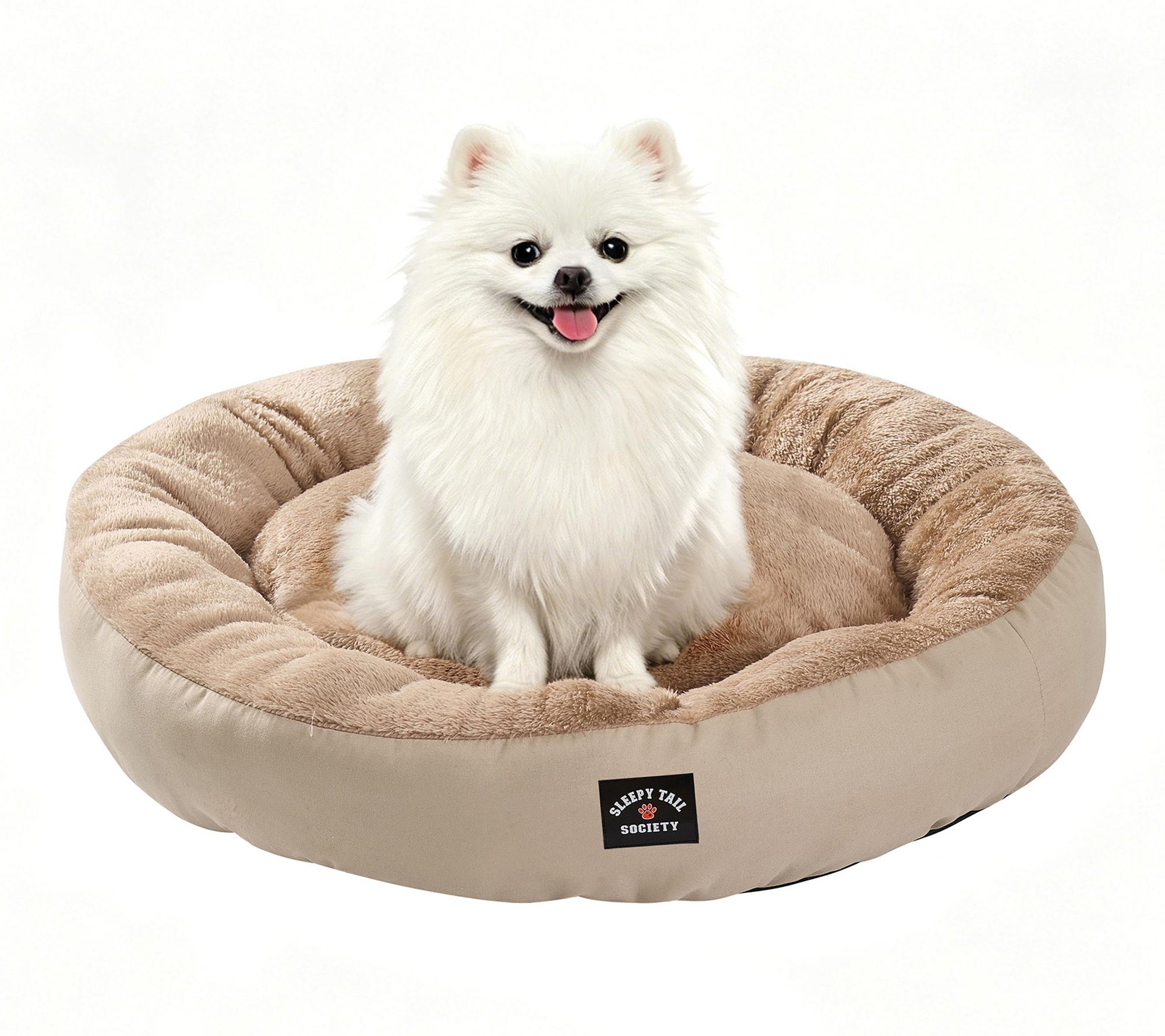 Sleepy Tail Society 25" Peaches Round Fleece Pet Bed