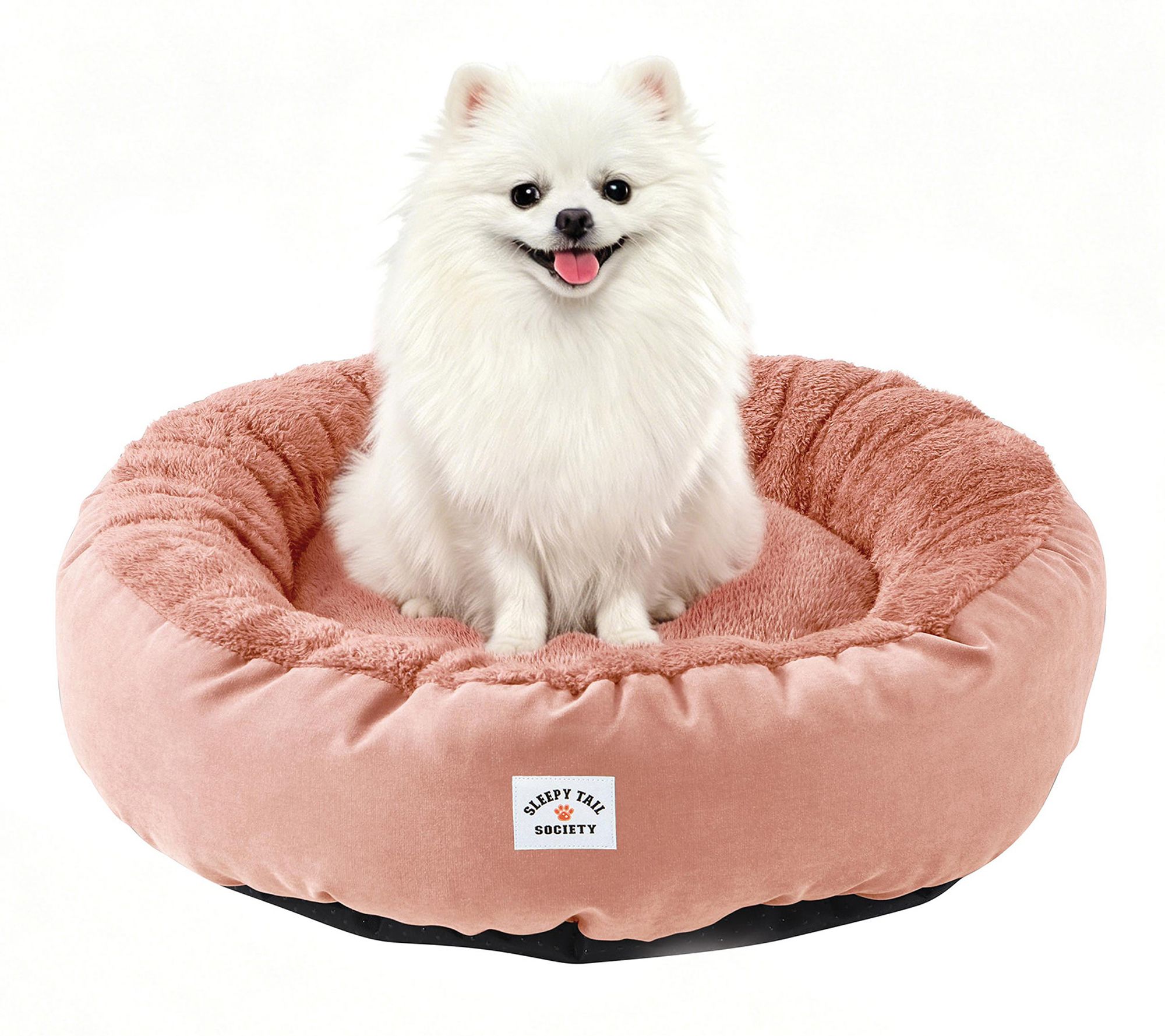 Sleepy Tail Society 25" Peaches Round Fleece Pet Bed