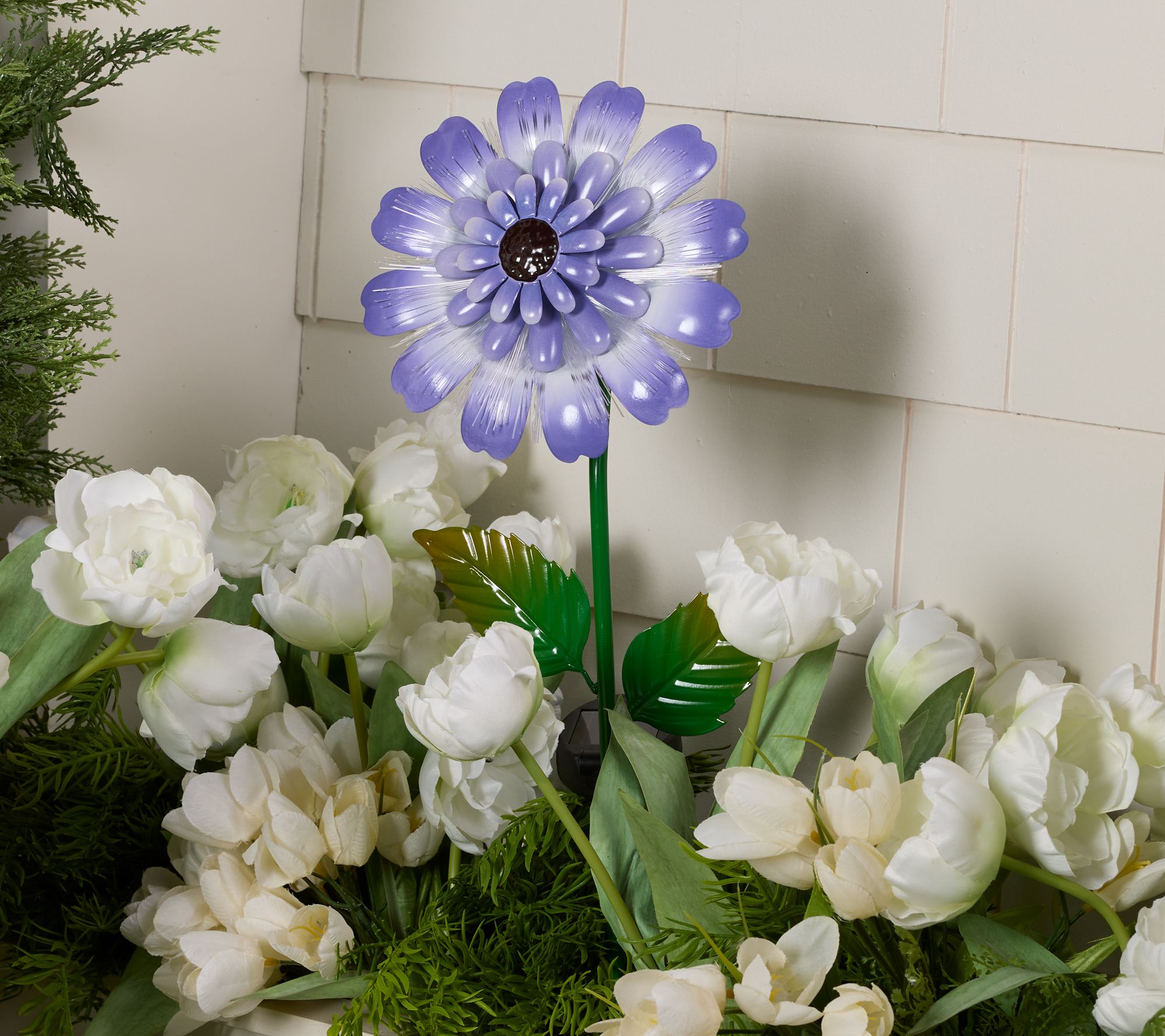 "As Is" Jennings Fiber Optic Solar Metal Flower Stake