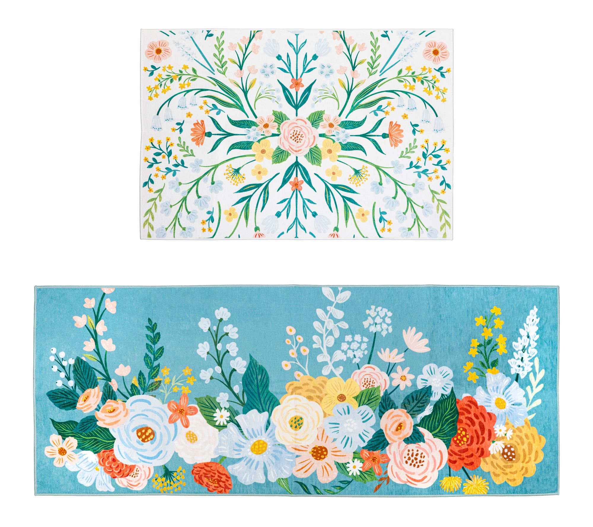 "As Is" Plow & Hearth Set of 2 Washable Runner and Mat