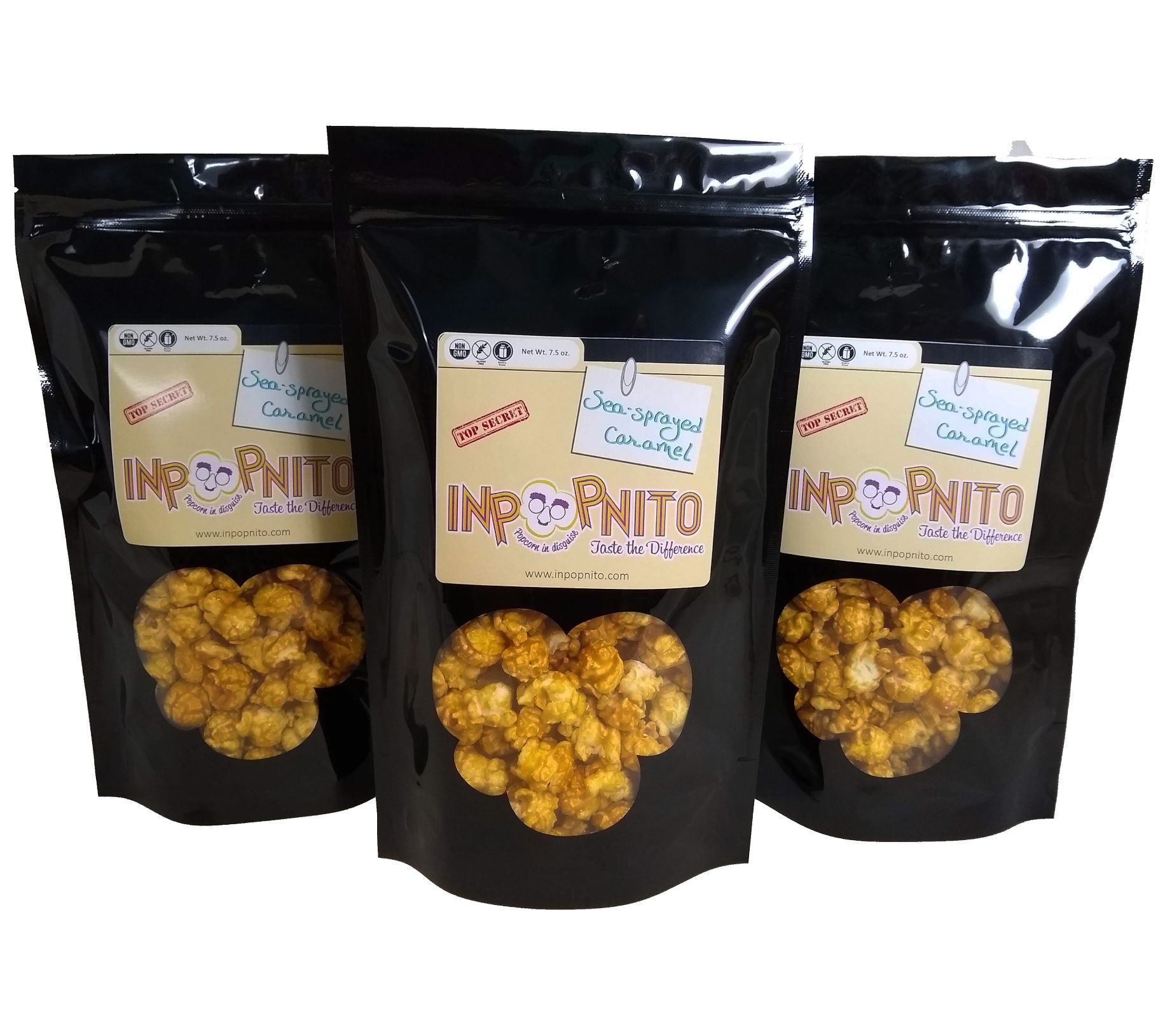 Inpopnito 3-Pack Popcorn in Disguise Sea-sprayed Caramel