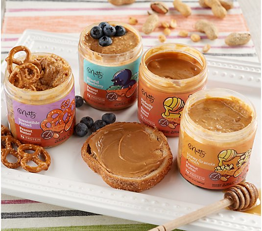 bNutty (4) 9-oz Jars Summer Favorites Peanut Butter