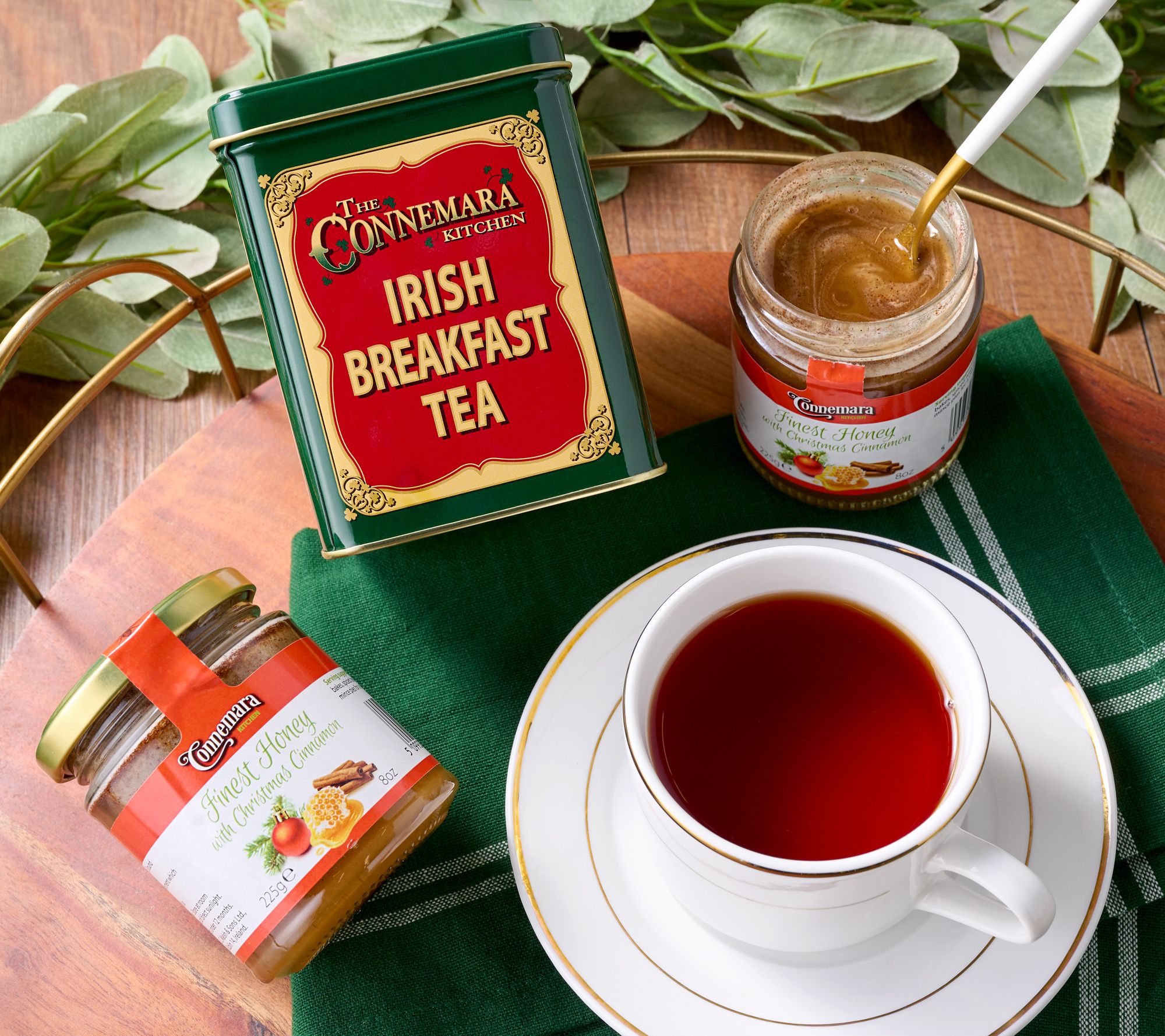 SH12/8 Connemara Kitchens 50ct Irish Teas & (2) 8oz Honey