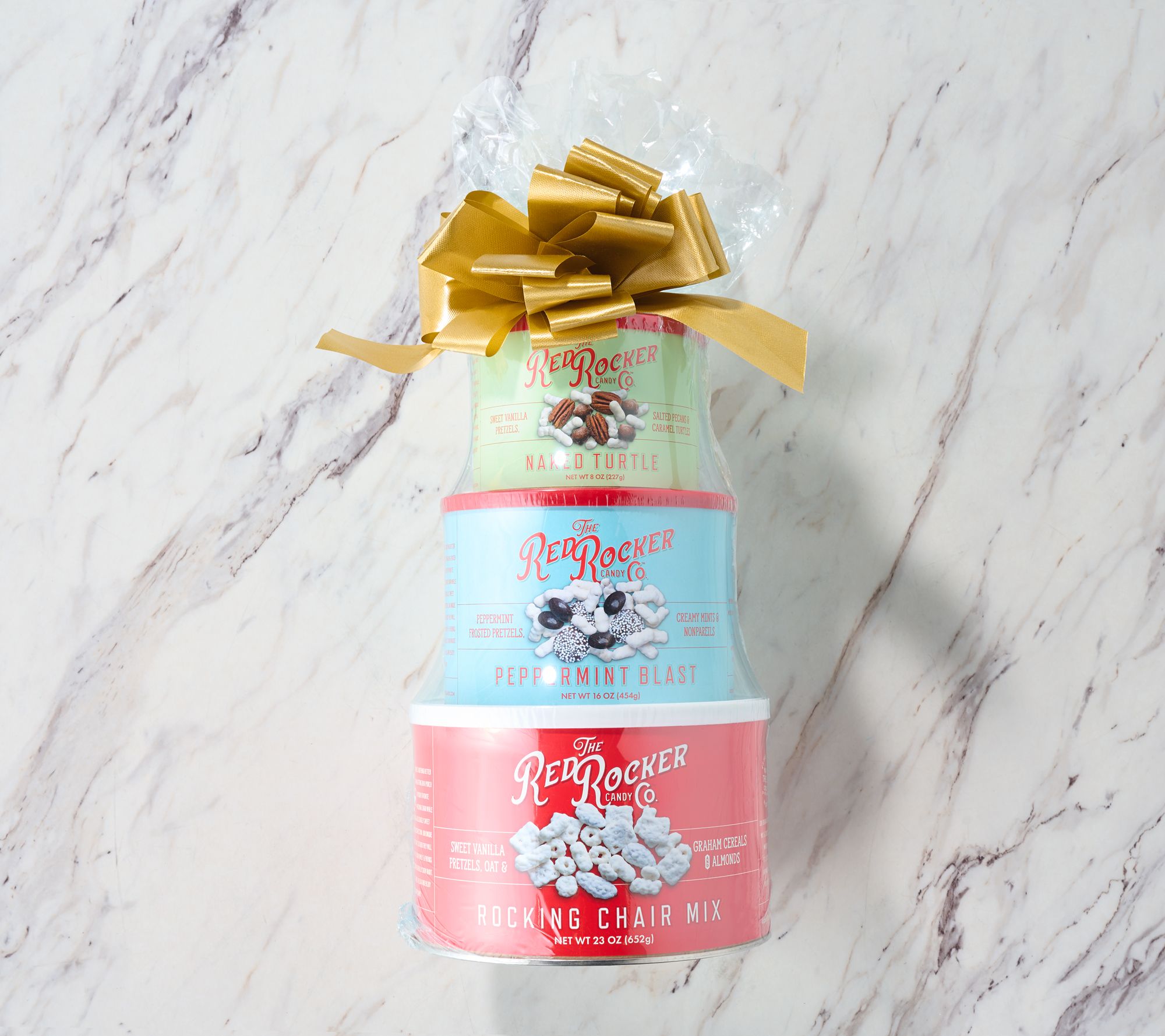 SH12/7 The Red Rocker Co Holiday Nut Mix Variety Gift Tower - QVC.com