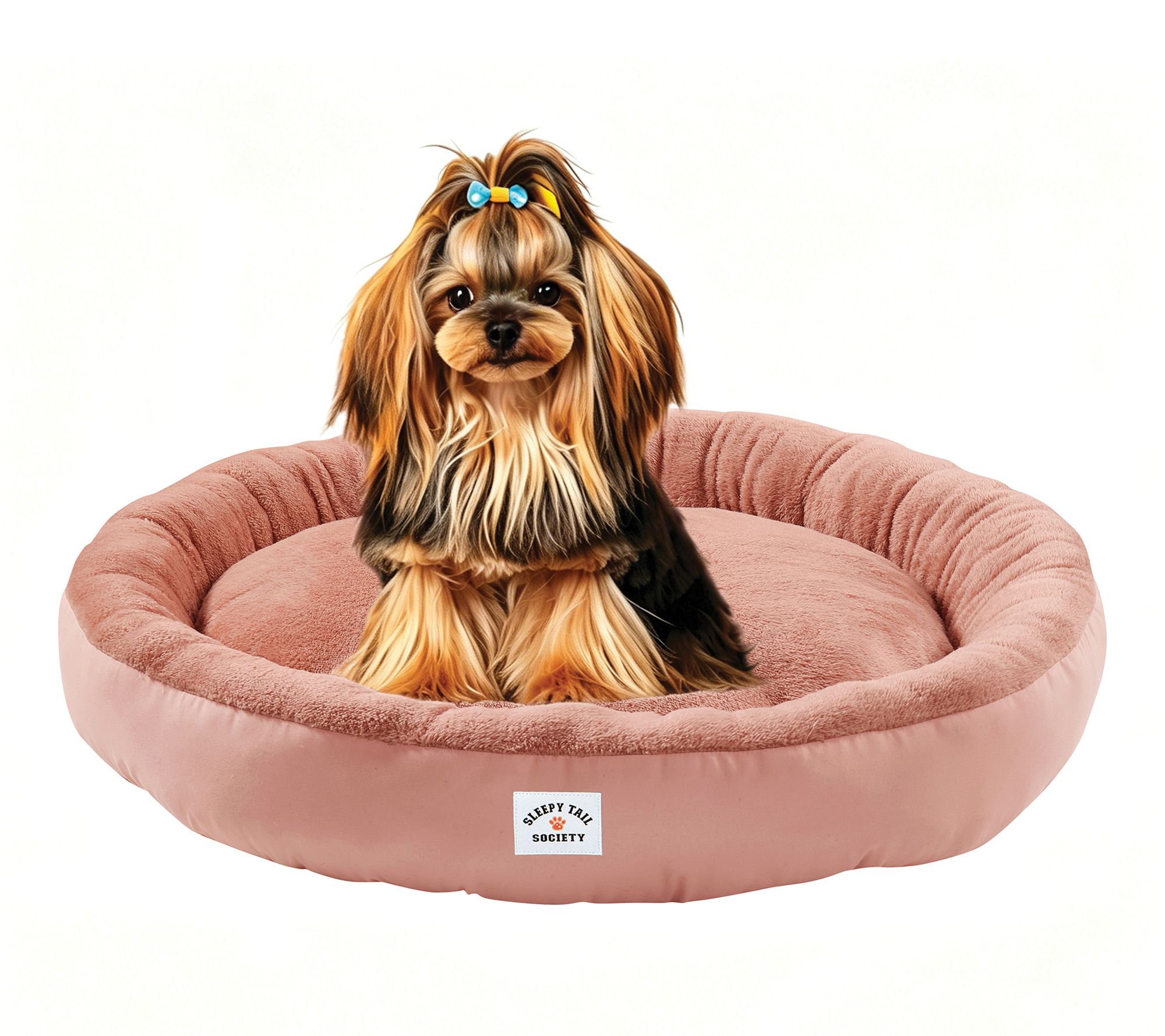 Sleepy Tail Society 30" Peaches Round Fleece Pet Bed