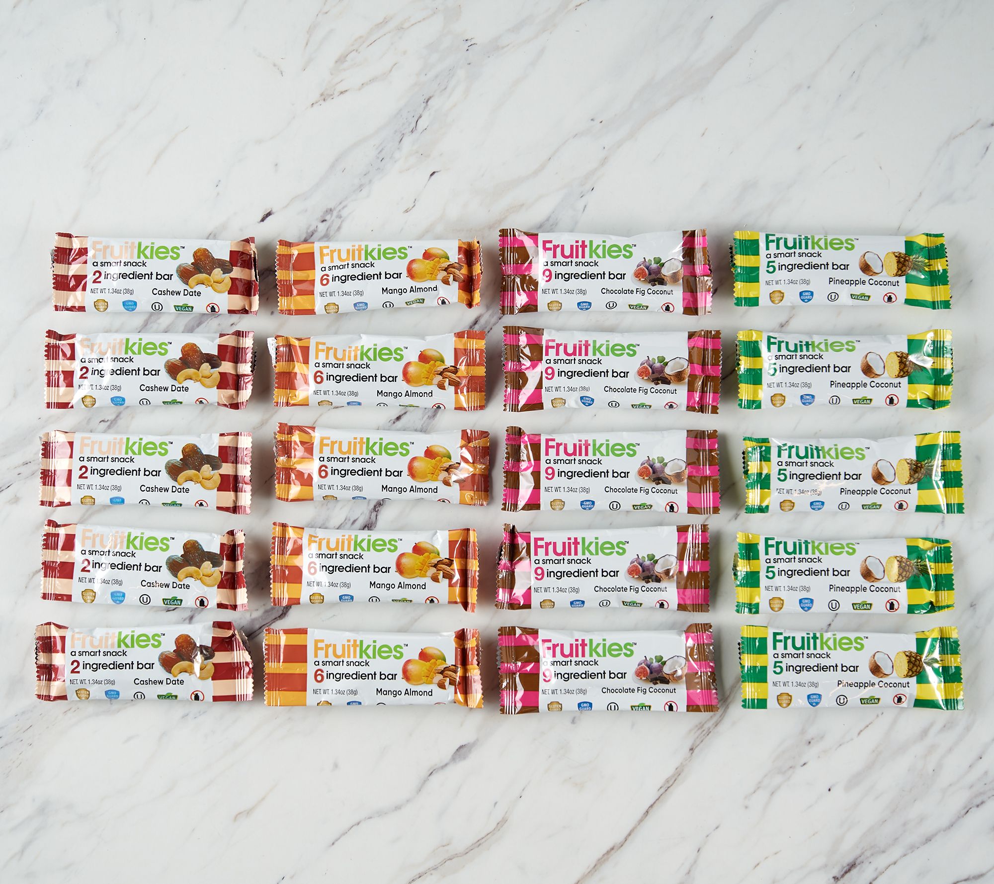 Fruitkies (20) 1.34oz Fruit and Nut Assorted Snack Bars