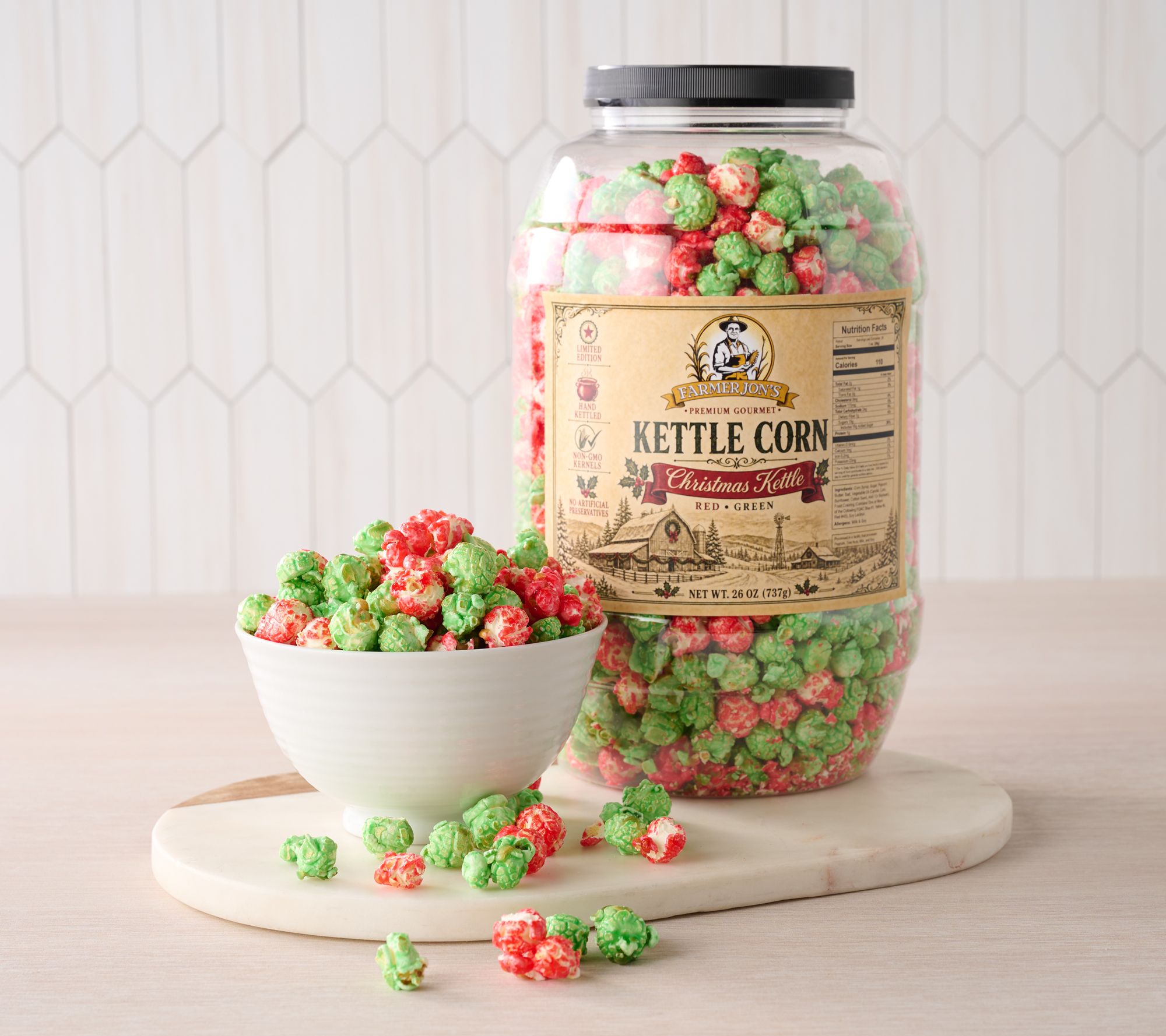 SH 12/7 Farmer Jon's 26-oz Tub of Holiday Cheer Kettle Popcorn