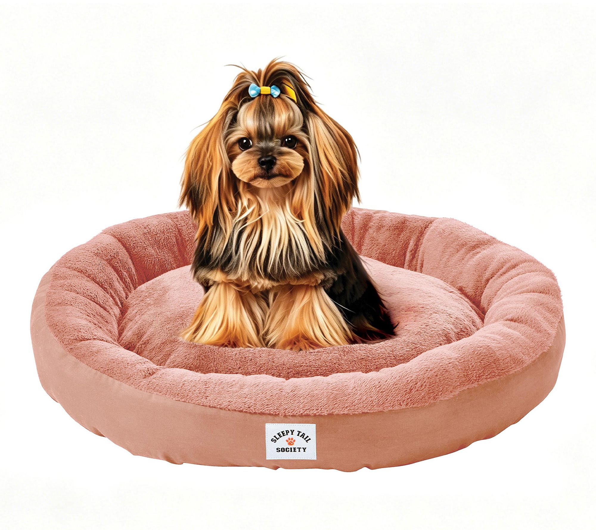 Sleepy Tail Society 35" Peaches Round Fleece Pet Bed