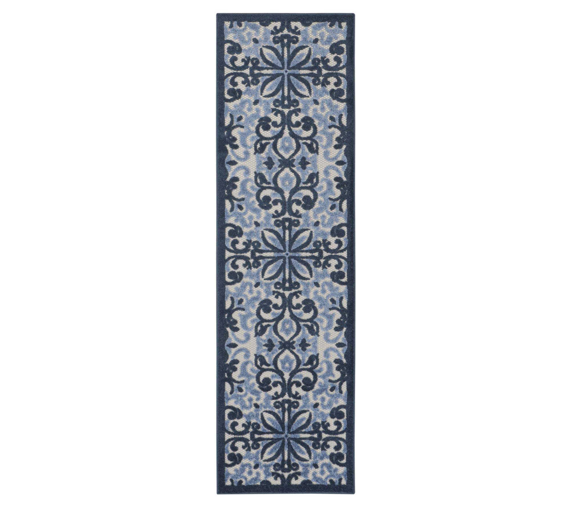 Nourison Home Modern Damask Print In/Outdoor 2'2" x 7'6" Rug