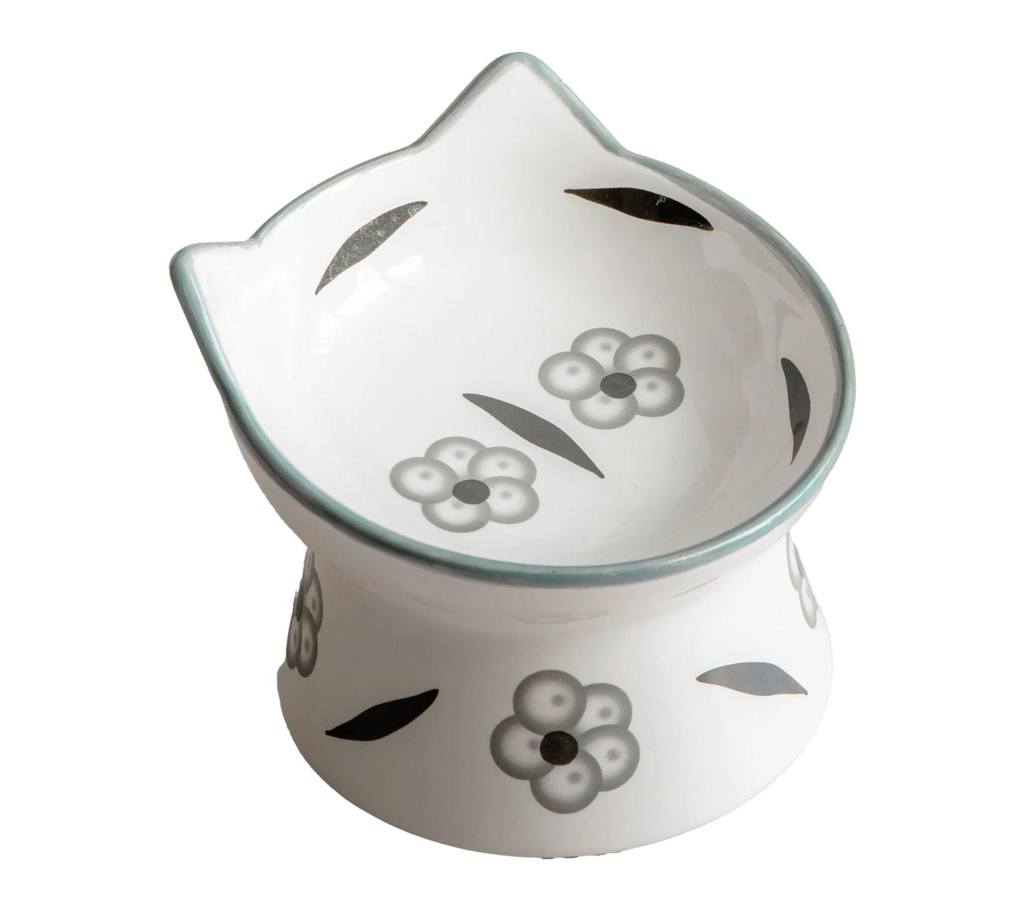 Dexypaws Elevated Ceramic Cat Bowl Pet FeedingDish