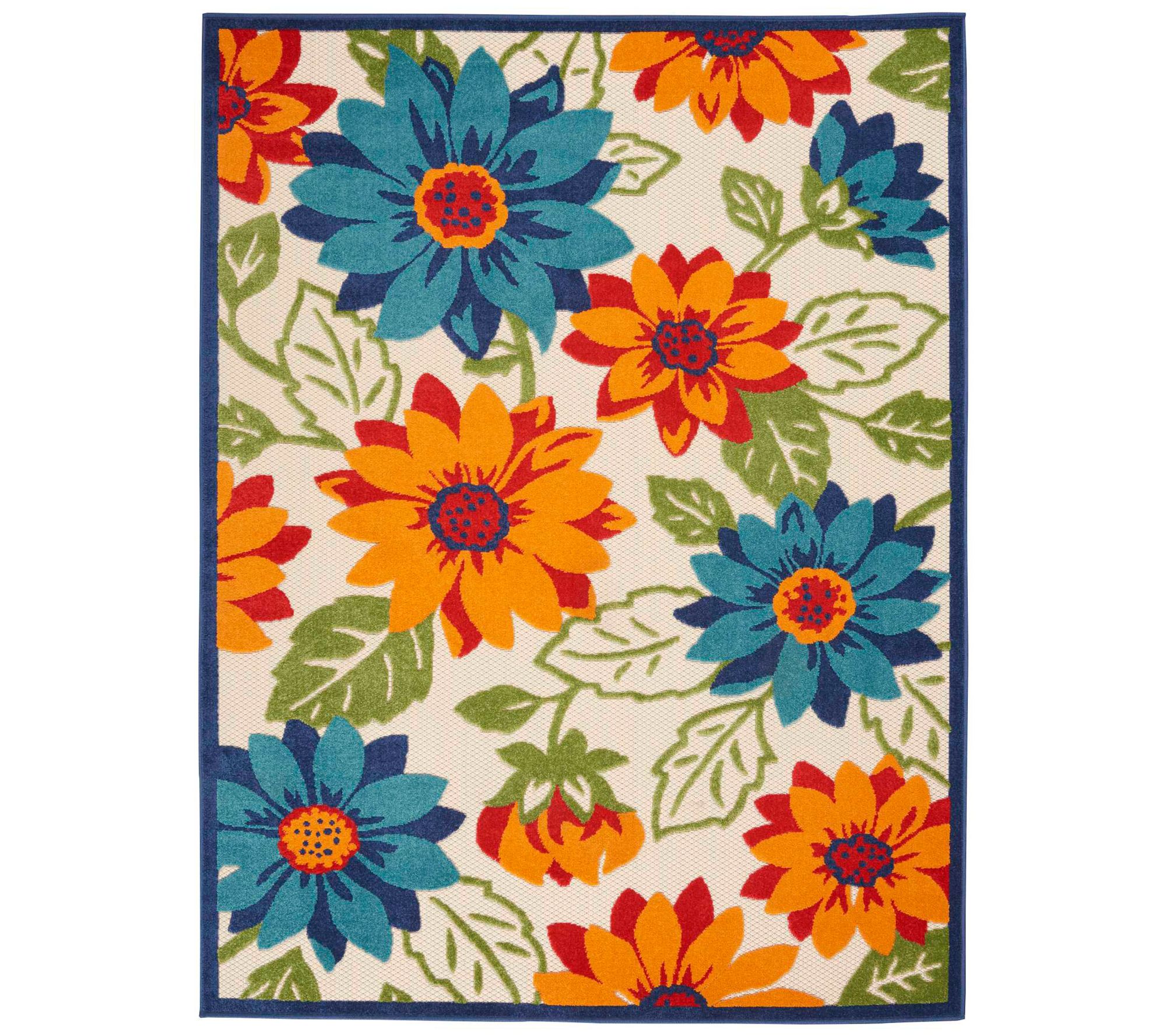 Outdoor Area Rug for Patio,Fall Watercolor Retro Floral White Camping Rugs  Indoor Large Floor Mat 5x8ft,Pastoral Vintage Flower Seamless Outside