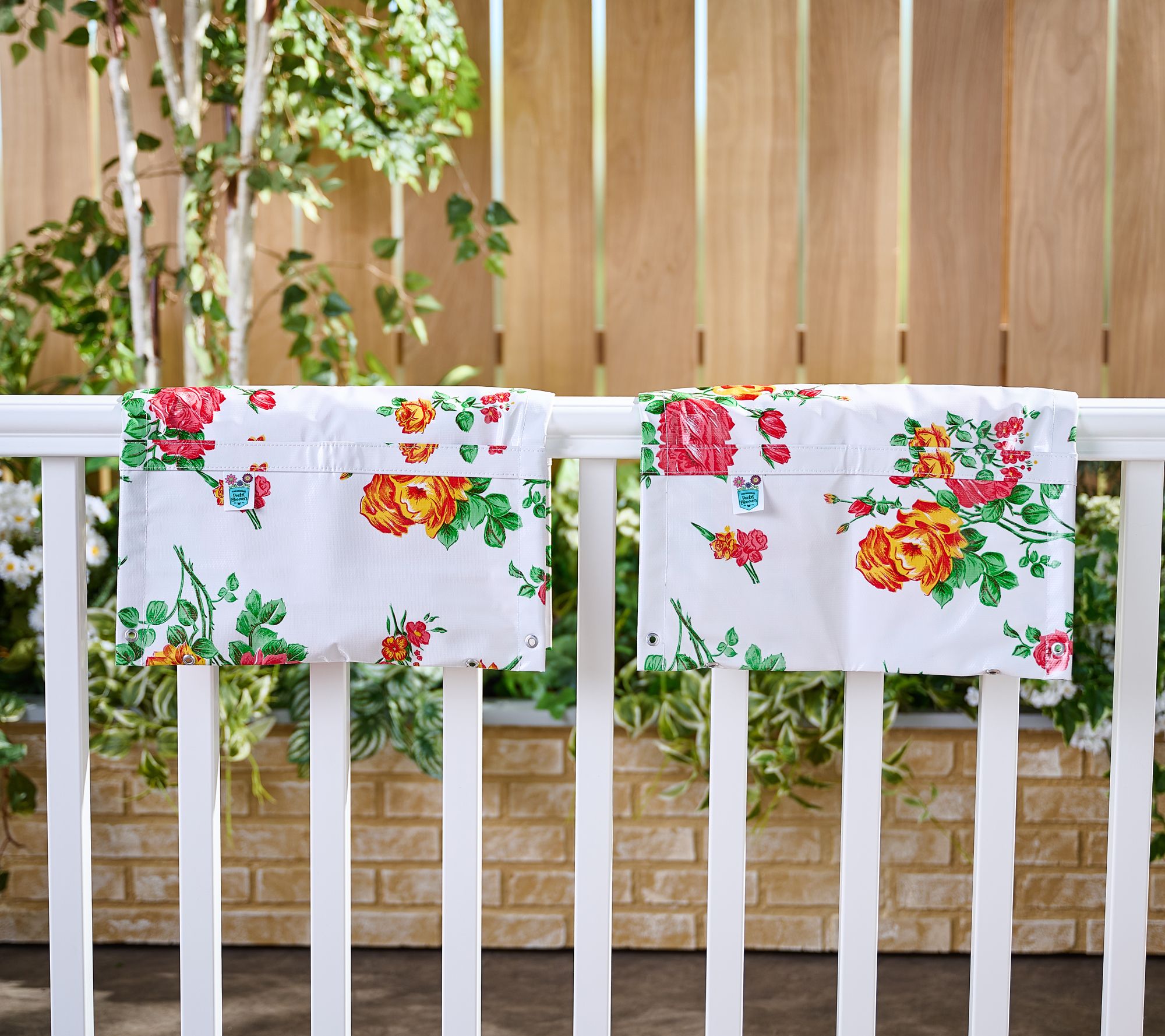 Pocket Bloomers Set of 2 Oilcloth Railing Planters