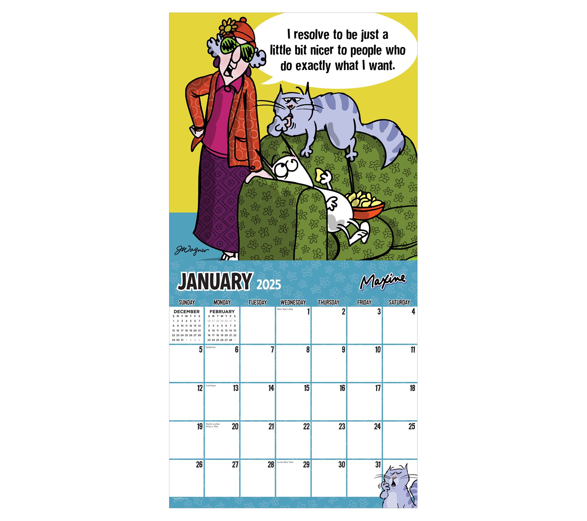 TF Publishing 2025 Wall Calendar Humor