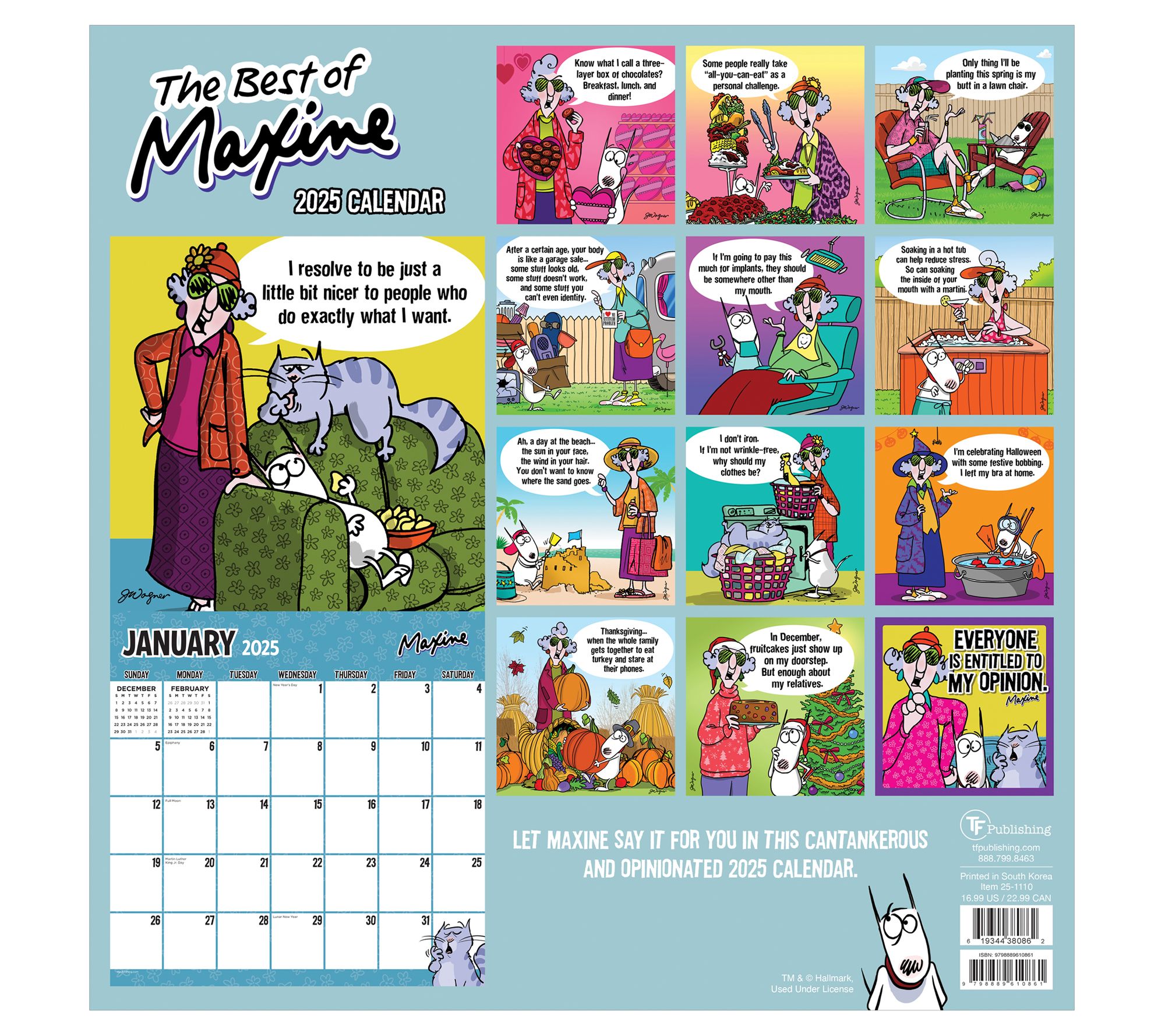 TF Publishing 2025 Wall Calendar Humor