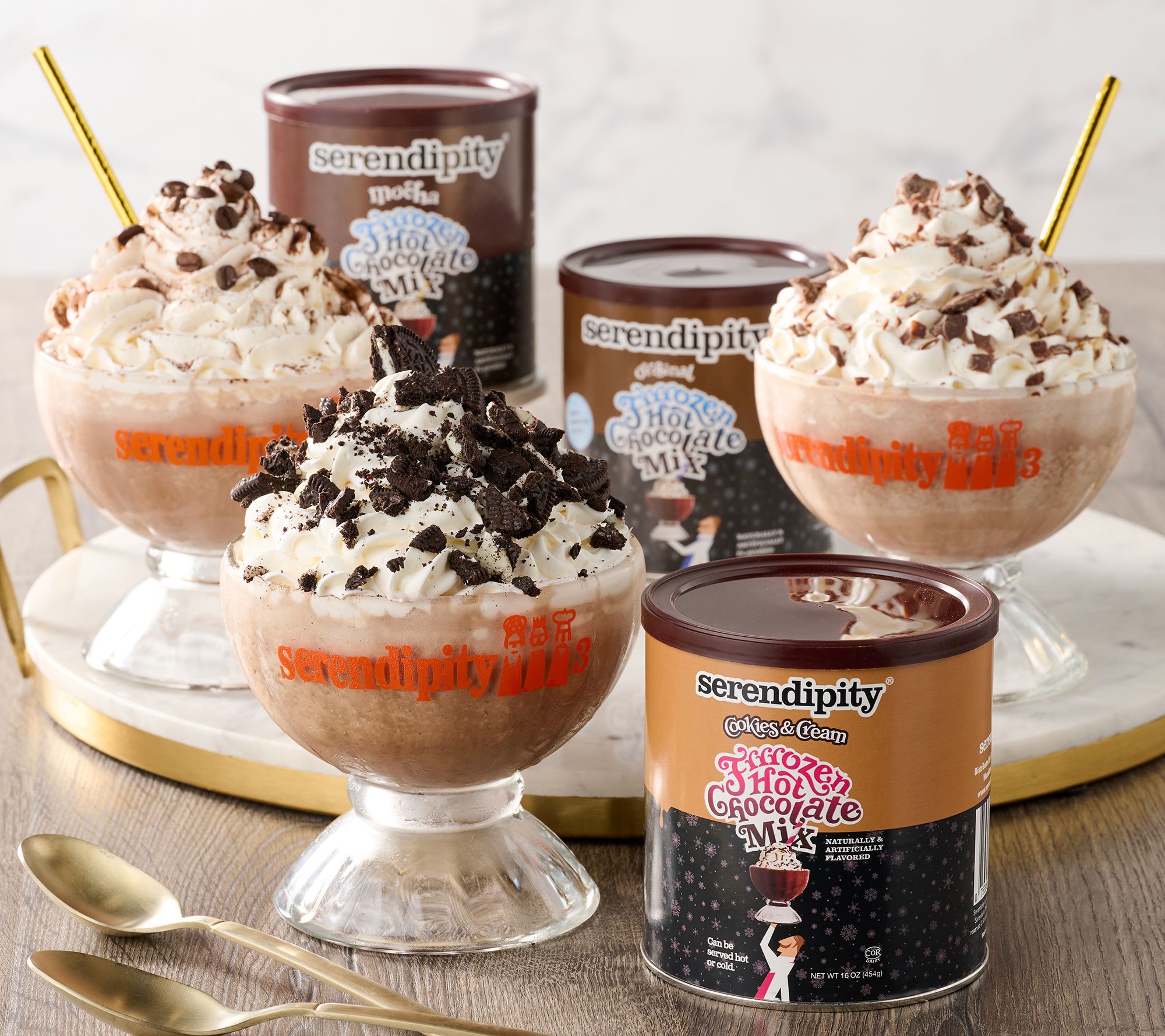 Serendipity 3 (3) Canisters Gourmet Frrrozen Hot Chocolate - QVC.com