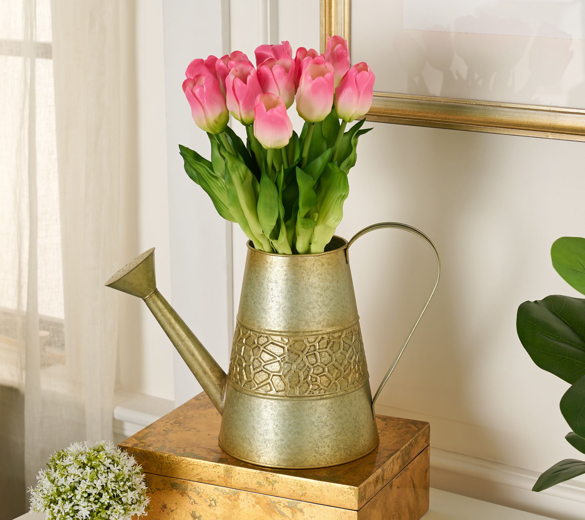 Barbara King Illuminated Tulips With Watering Can Base